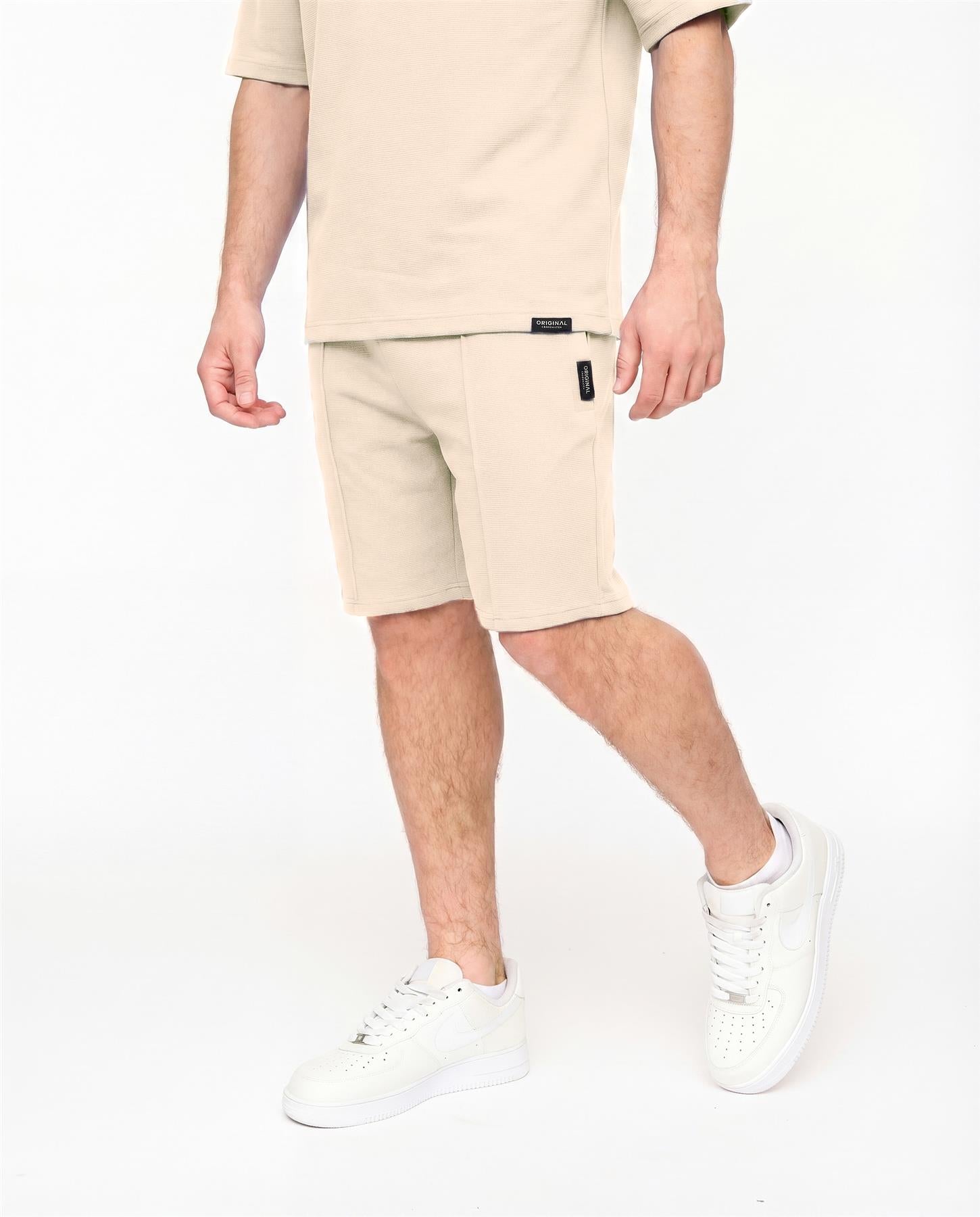 Mens Hartlay T-Shirt & Shorts Set Neutral
