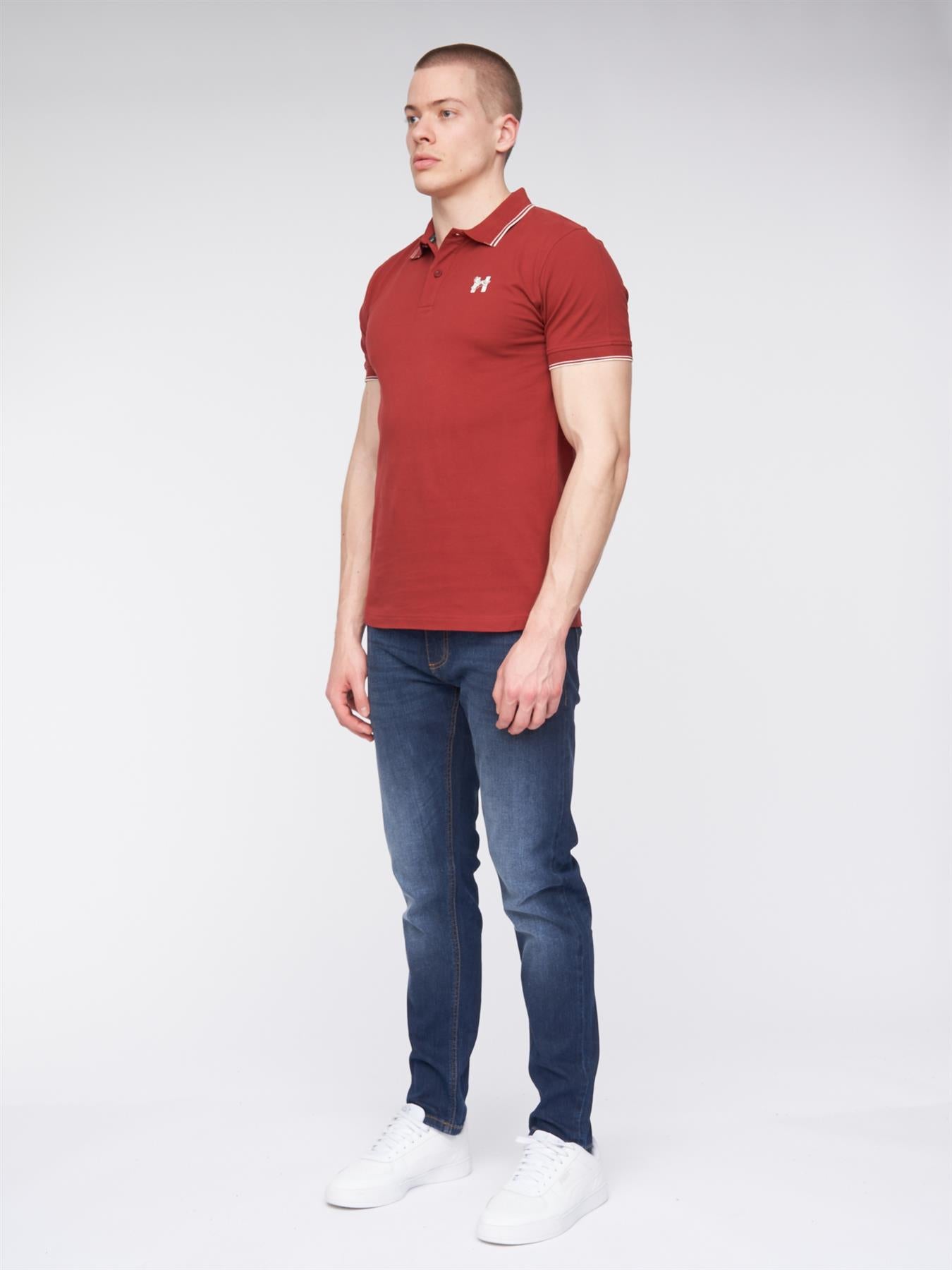 Mens Henflare Polo Deep Red