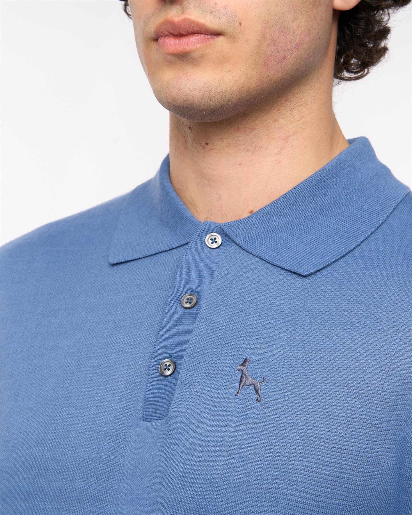 Mens  Ashland Polo Neck Knit Blue