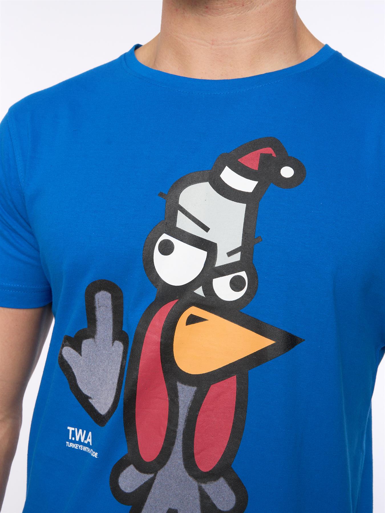 Men's Bad Turkey Xmas T-Shirt Deep Azure