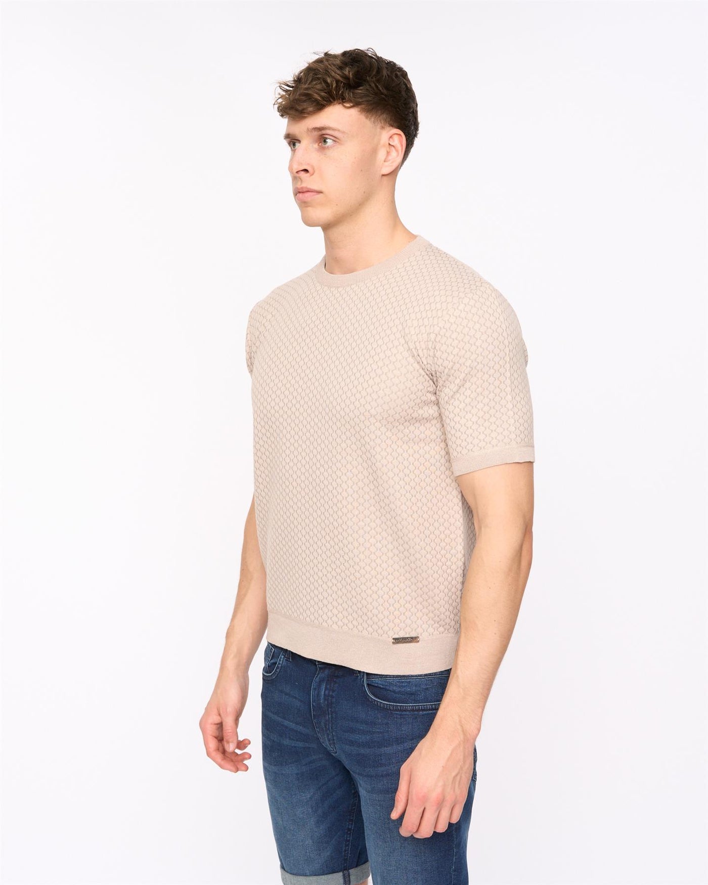 Mens Mataso Knit T-Shirt Stone