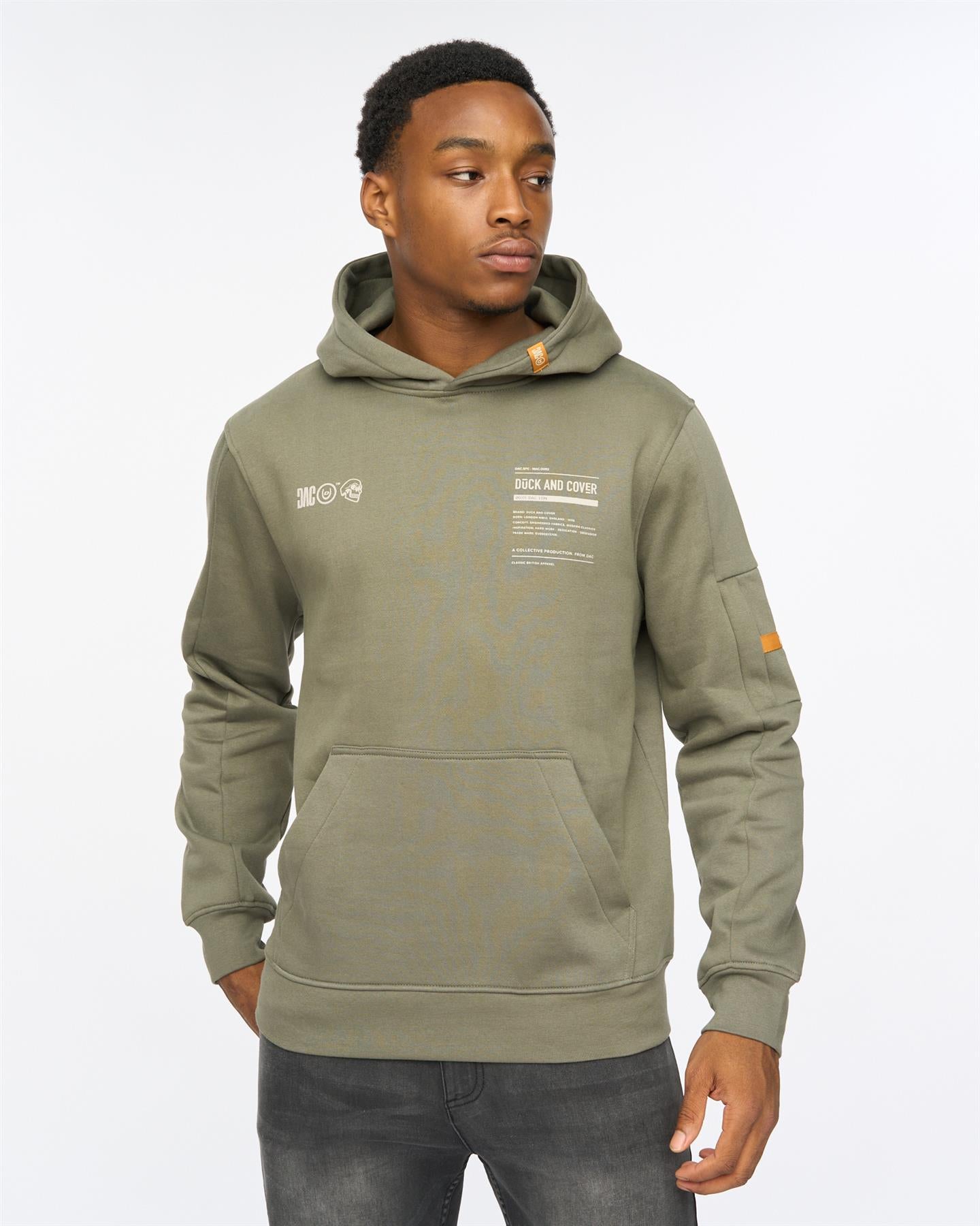 Mens Skullmatic Hoodie Dark Olive