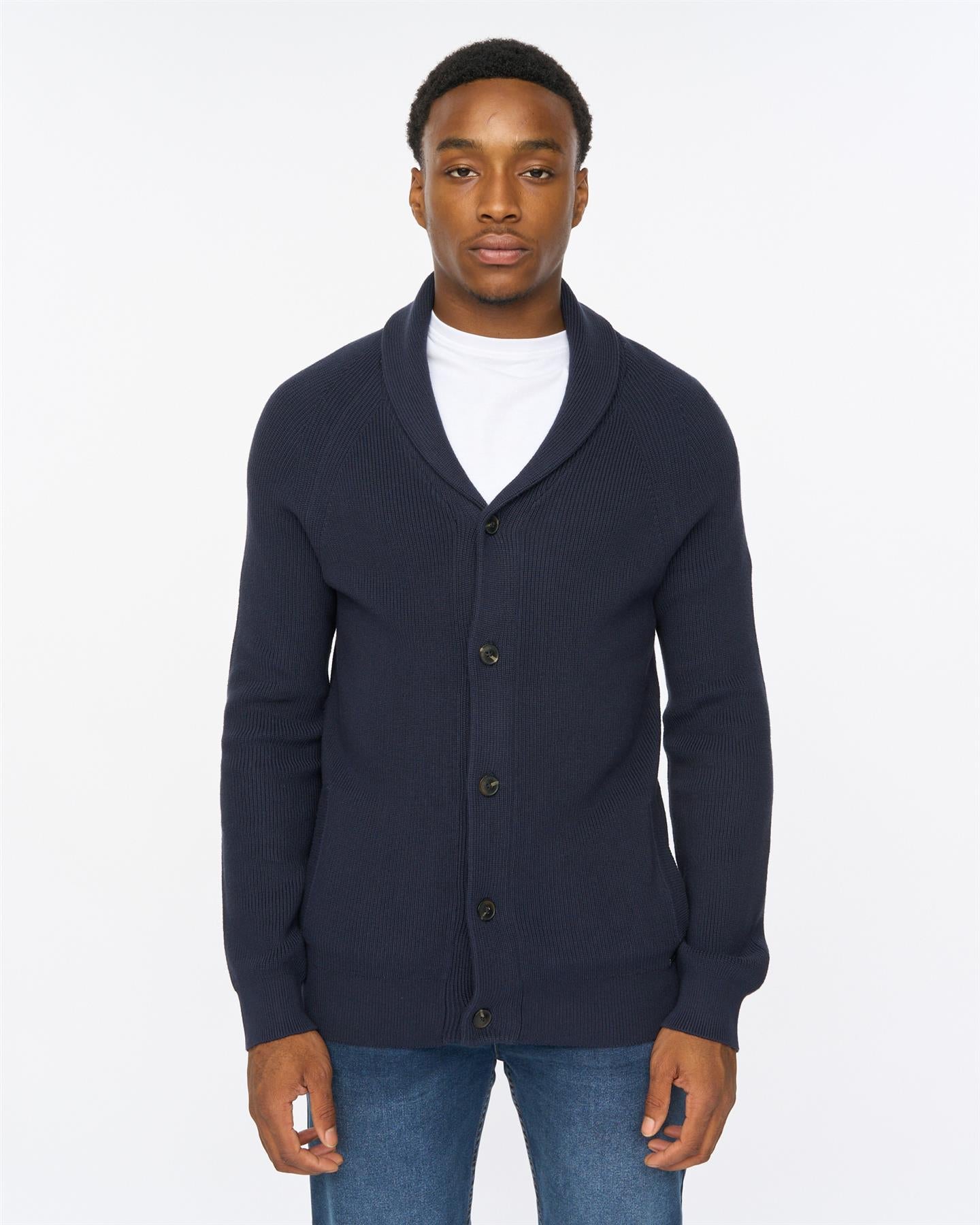 Mens Venosa Shawl Cardigan Navy