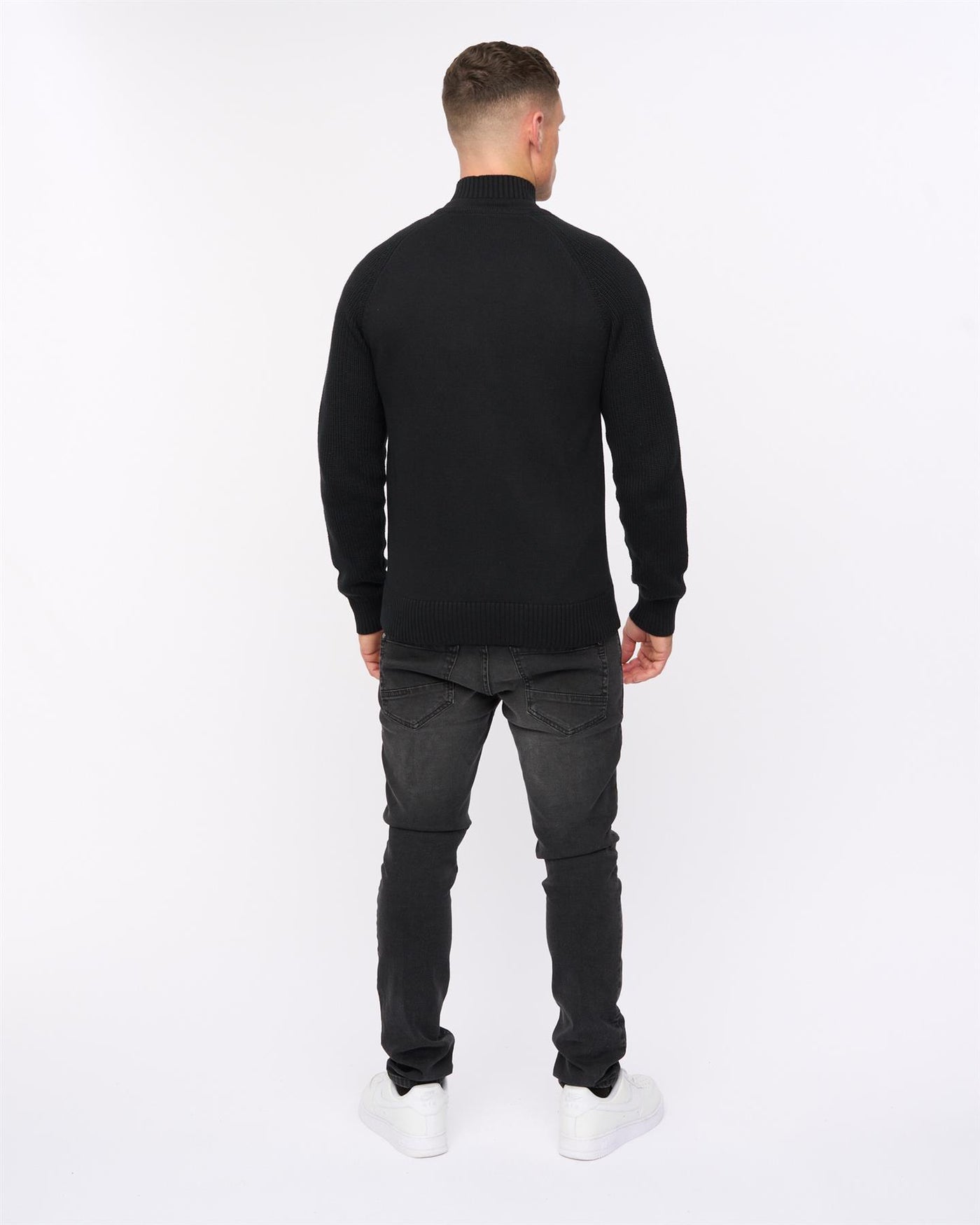 Mens Birchin Zip Thru Knit Black
