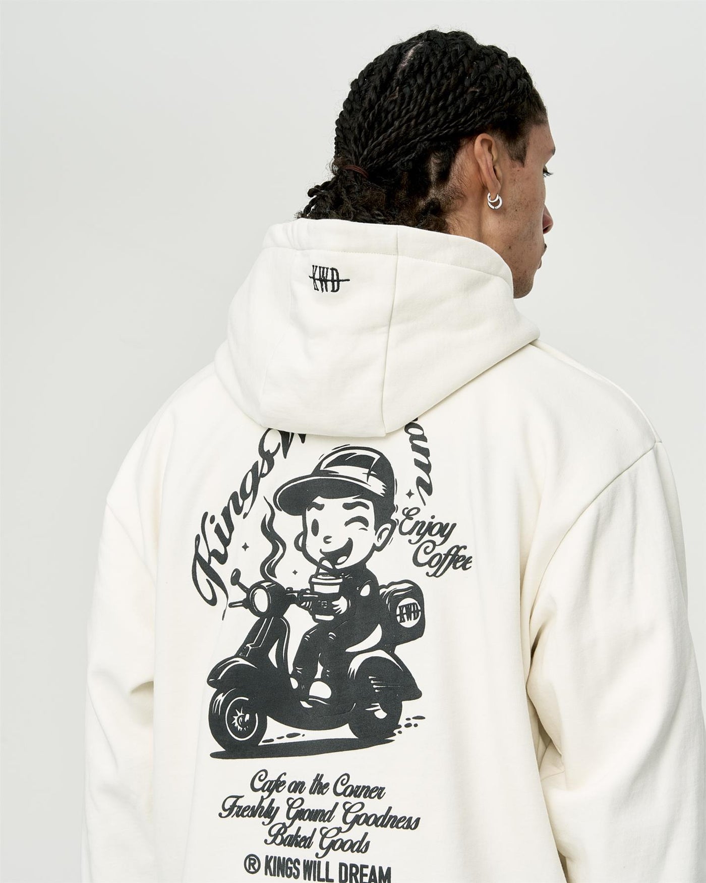 Mens Studio Cafe Boy Hoodie Off White