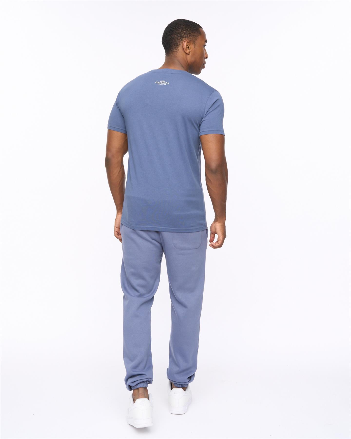 Mens Mappedout T-Shirt & Joggers Set Denim Blue