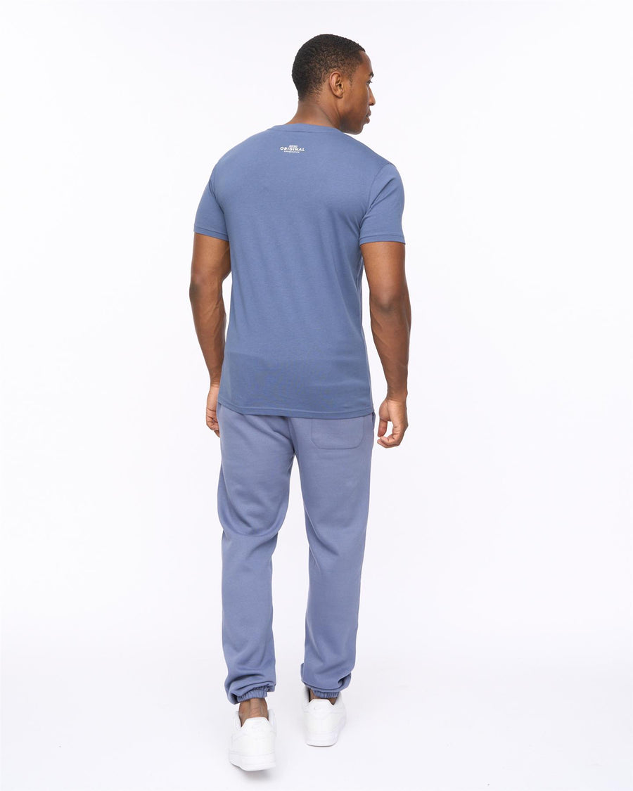 Mens Mappedout T-Shirt & Joggers Set Denim Blue