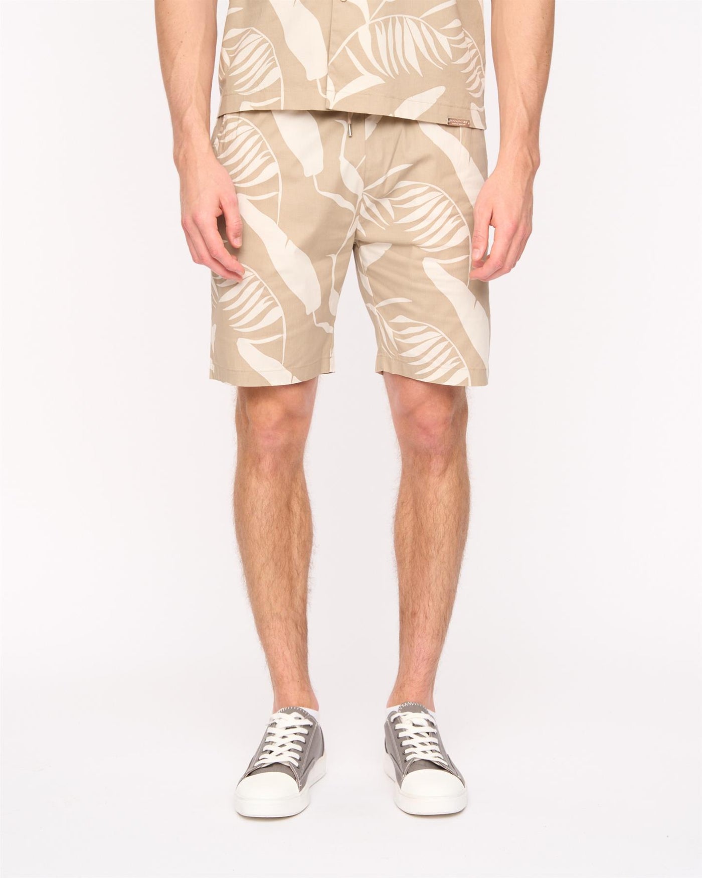 Mens Hopkinton Shirt & Shorts Set Light Stone