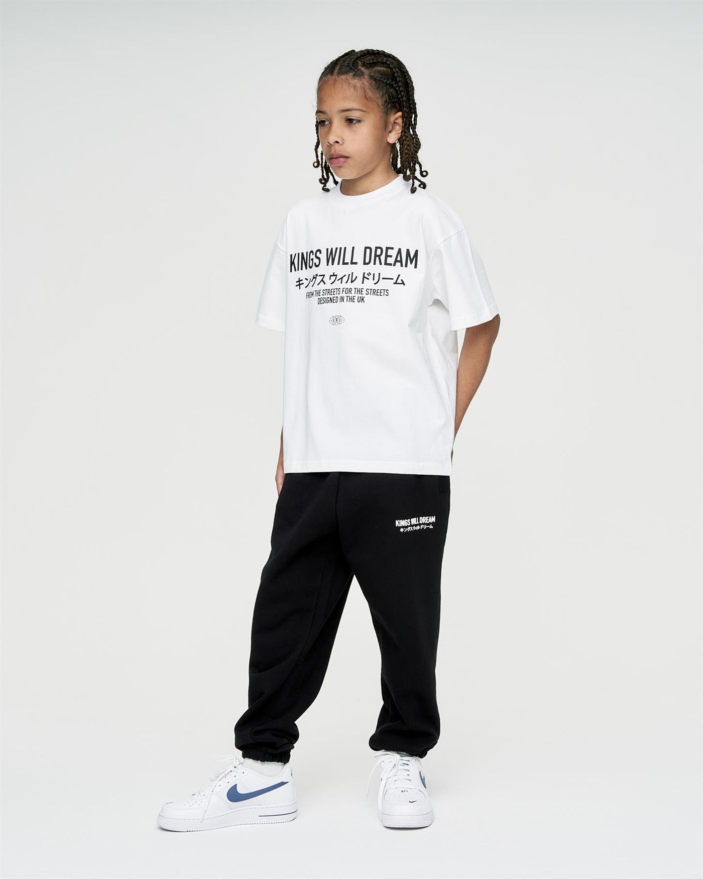 Kids Boys Studio Stacked T-Shirt Optic White
