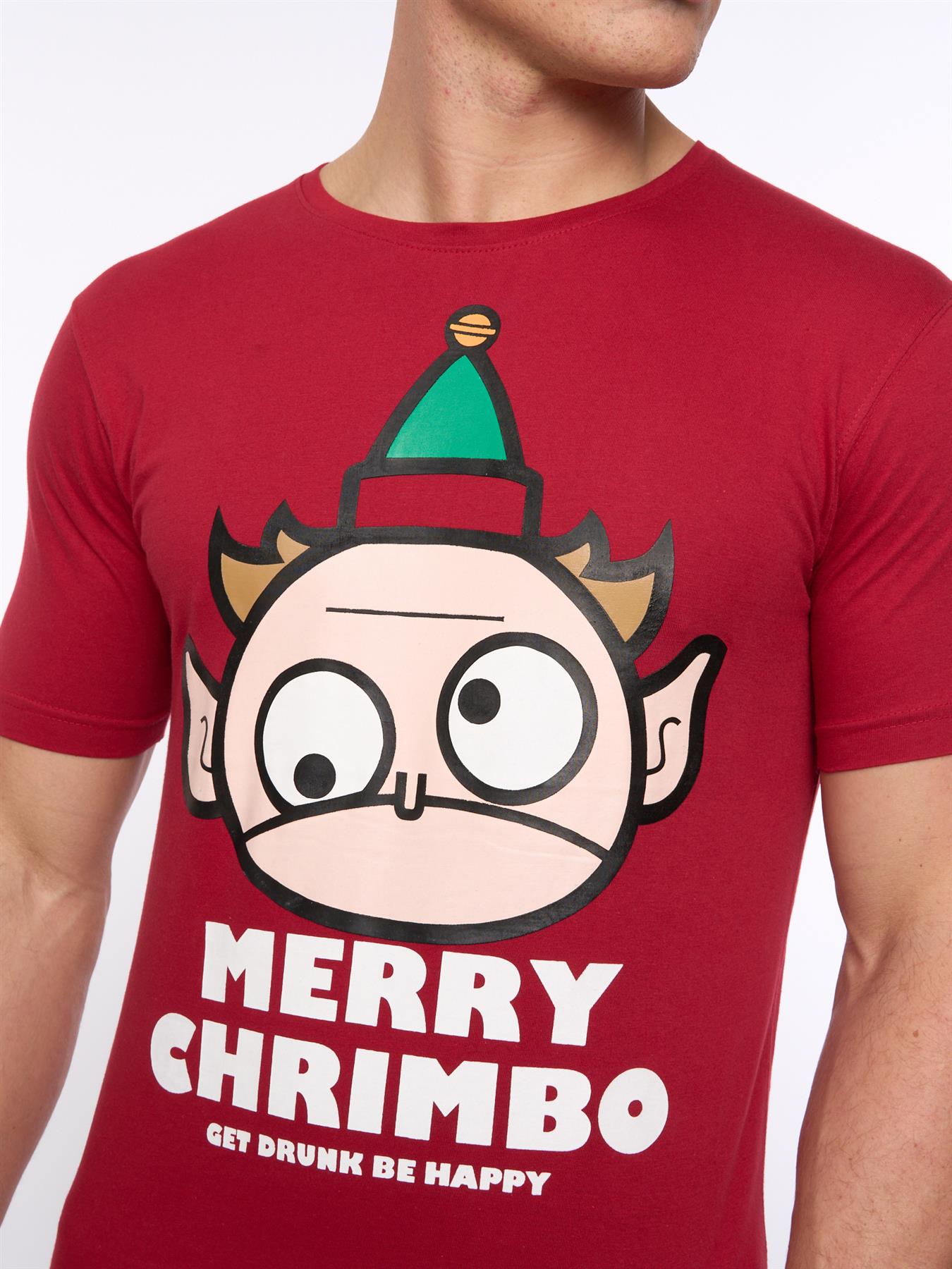 Mens Xplicit Drunk Elf T-Shirt Blood Red