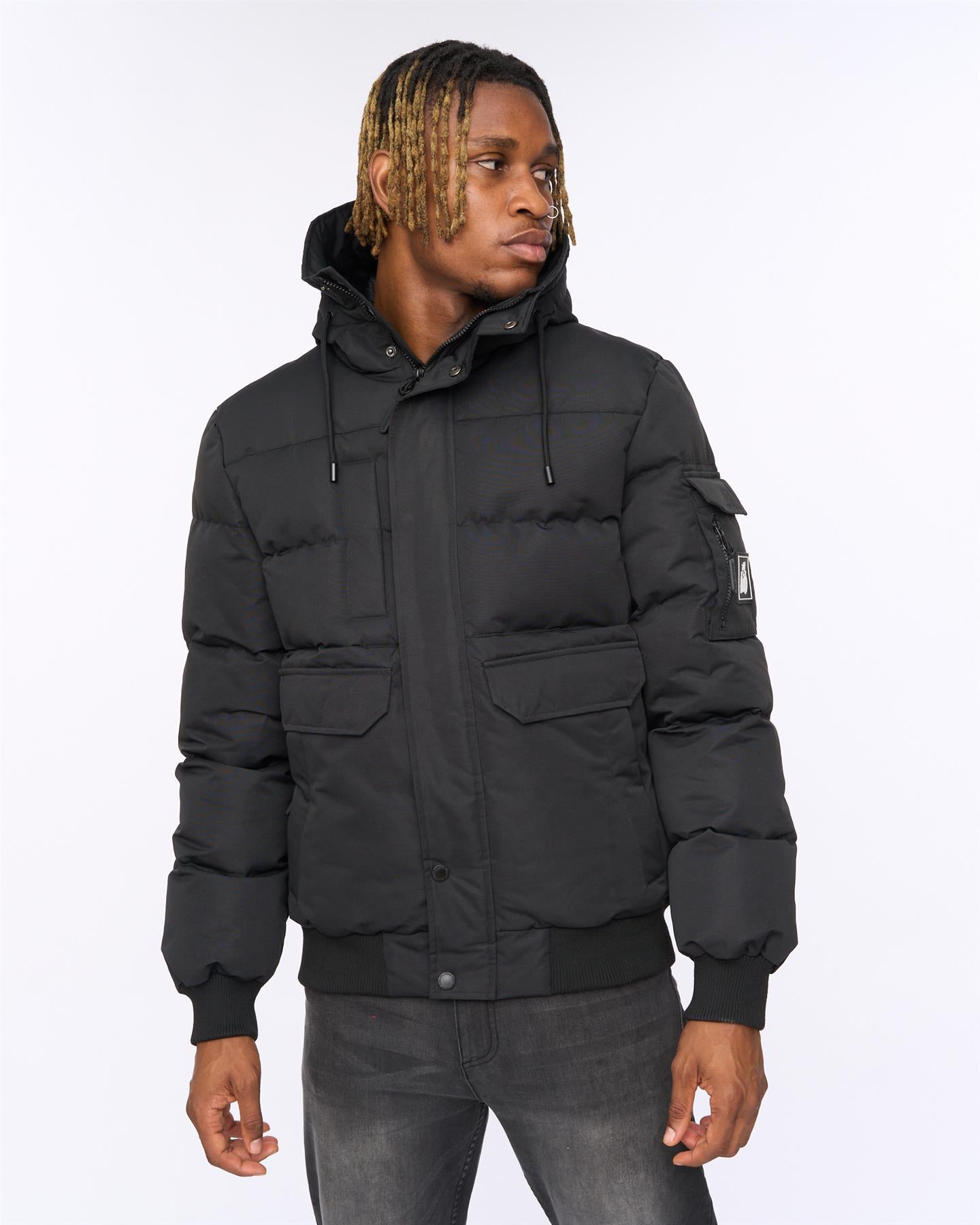 Mens Wakaday Bomber Jacket Black