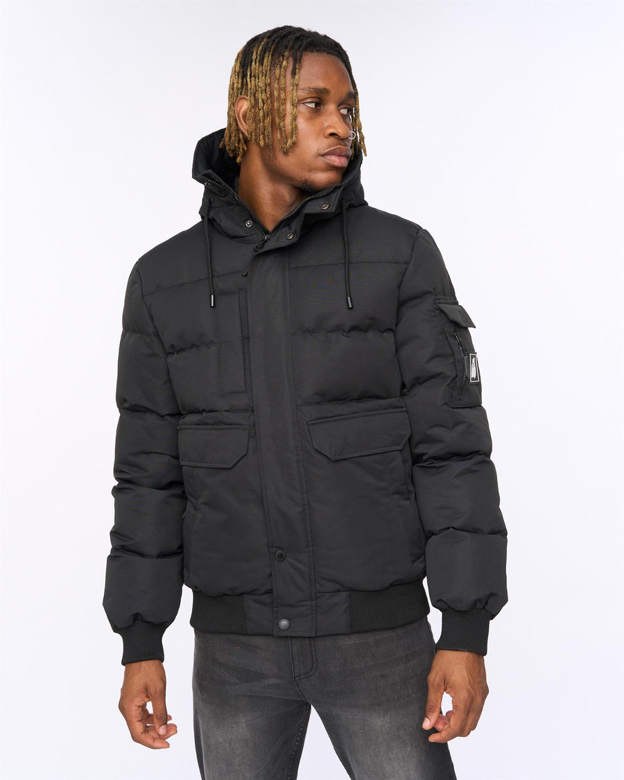 Mens Wakaday Bomber Jacket Black