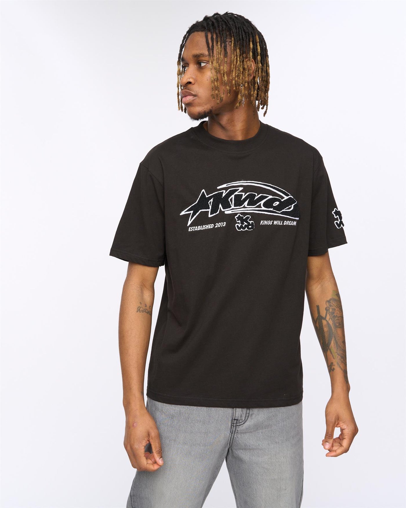 Mens Dashed T-Shirt Black