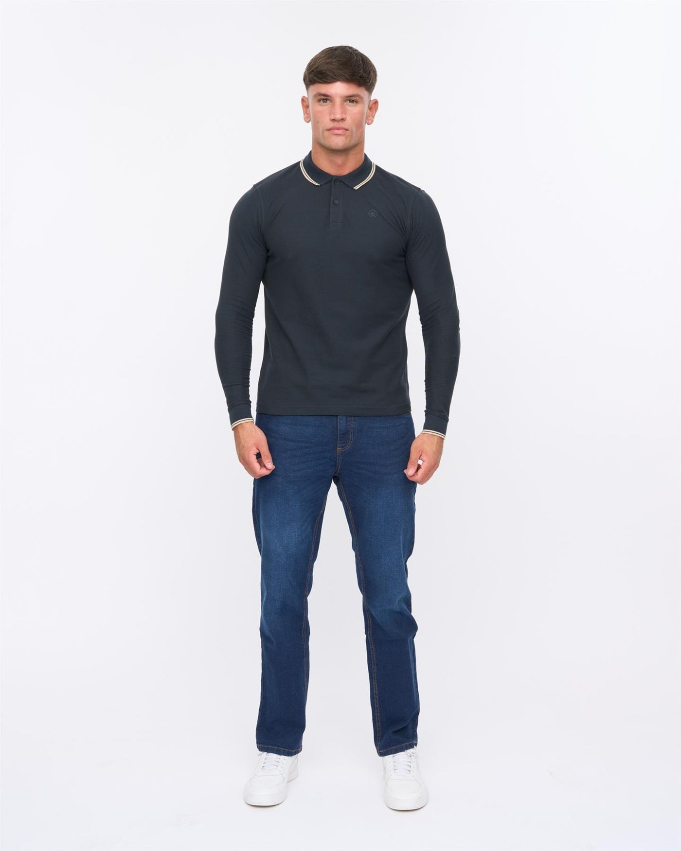 Mens Roxberry Long Sleeve Polo Navy