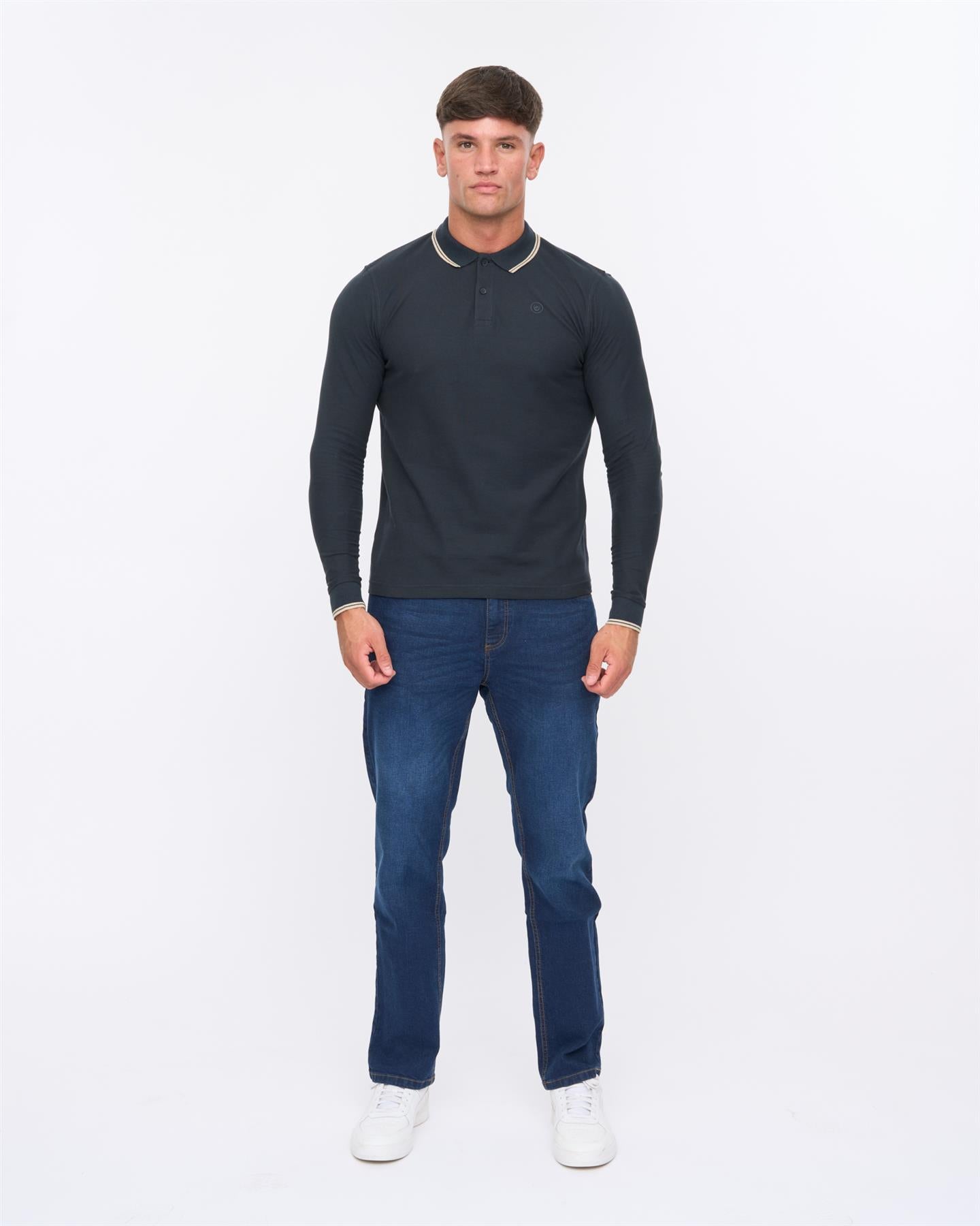 Mens Roxberry Long Sleeve Polo Navy