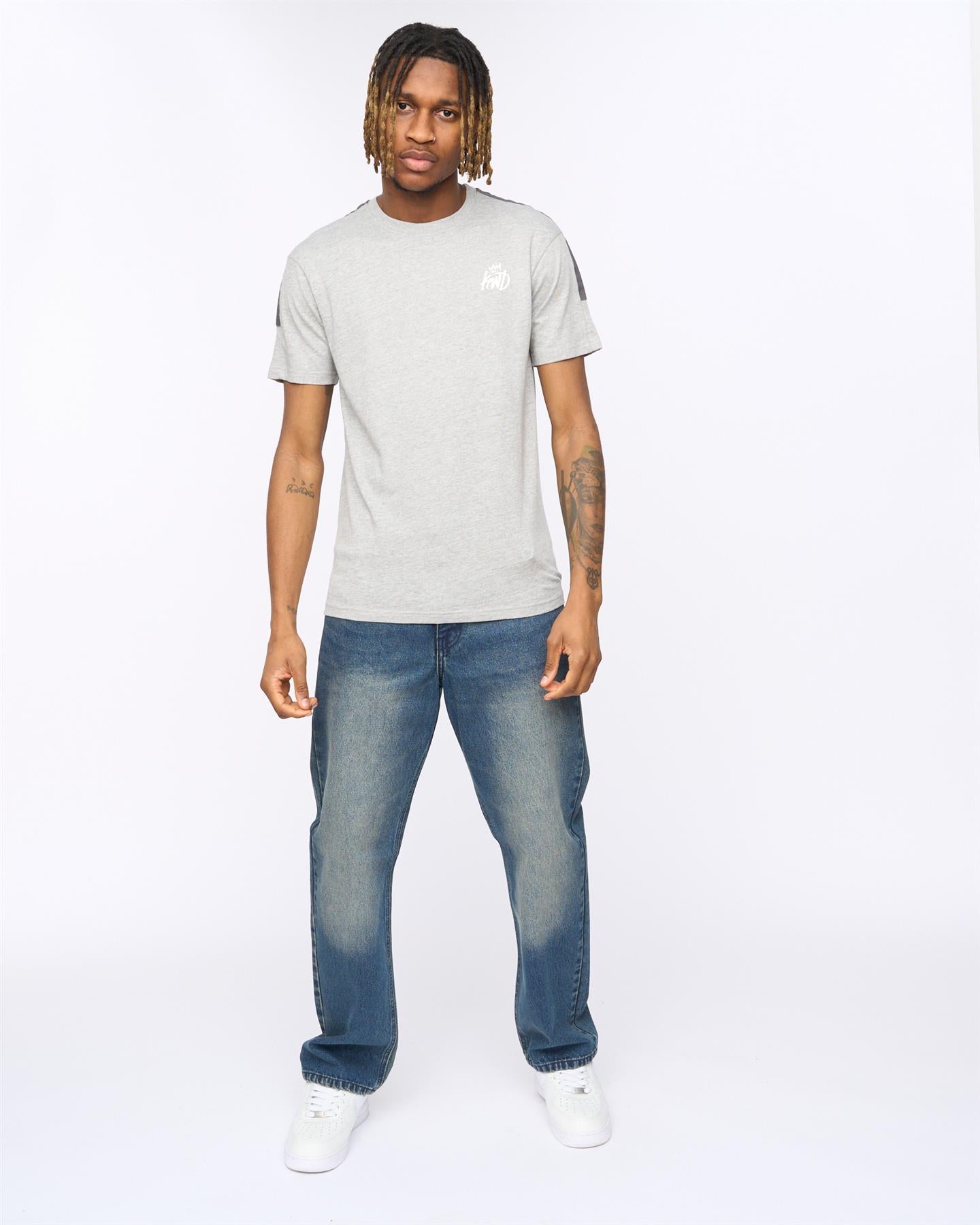 Mens Tapelny T-Shirt Grey Marl