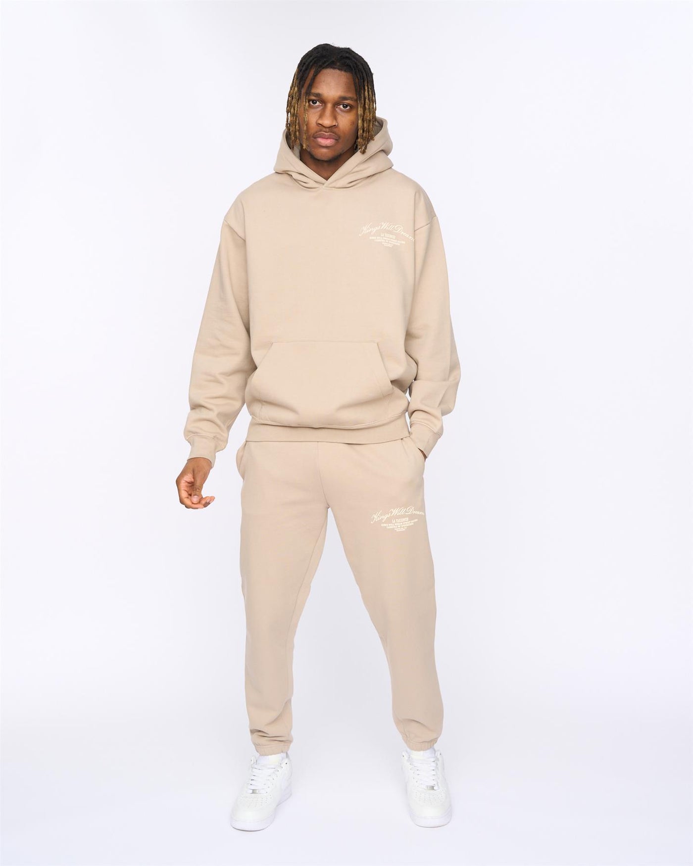 Mens Arch Oversized Hoodie Stone