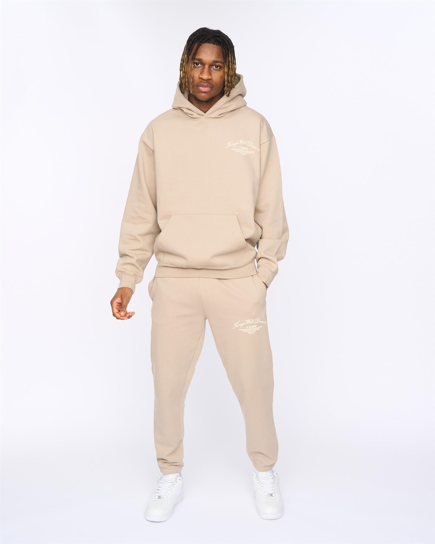 Mens Arch Oversized Hoodie Stone