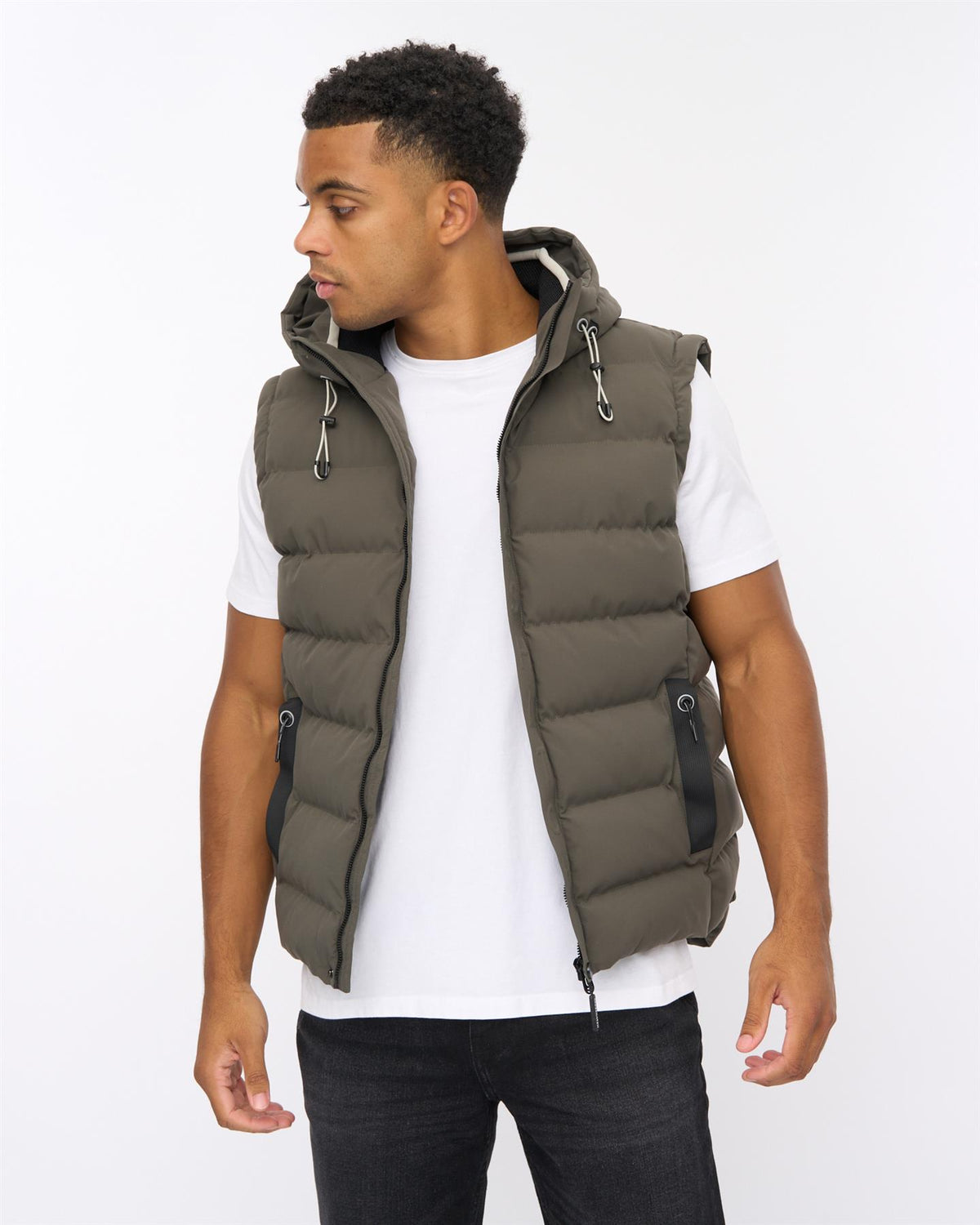 Mens Kampleys Embossed Gilet Deep Olive