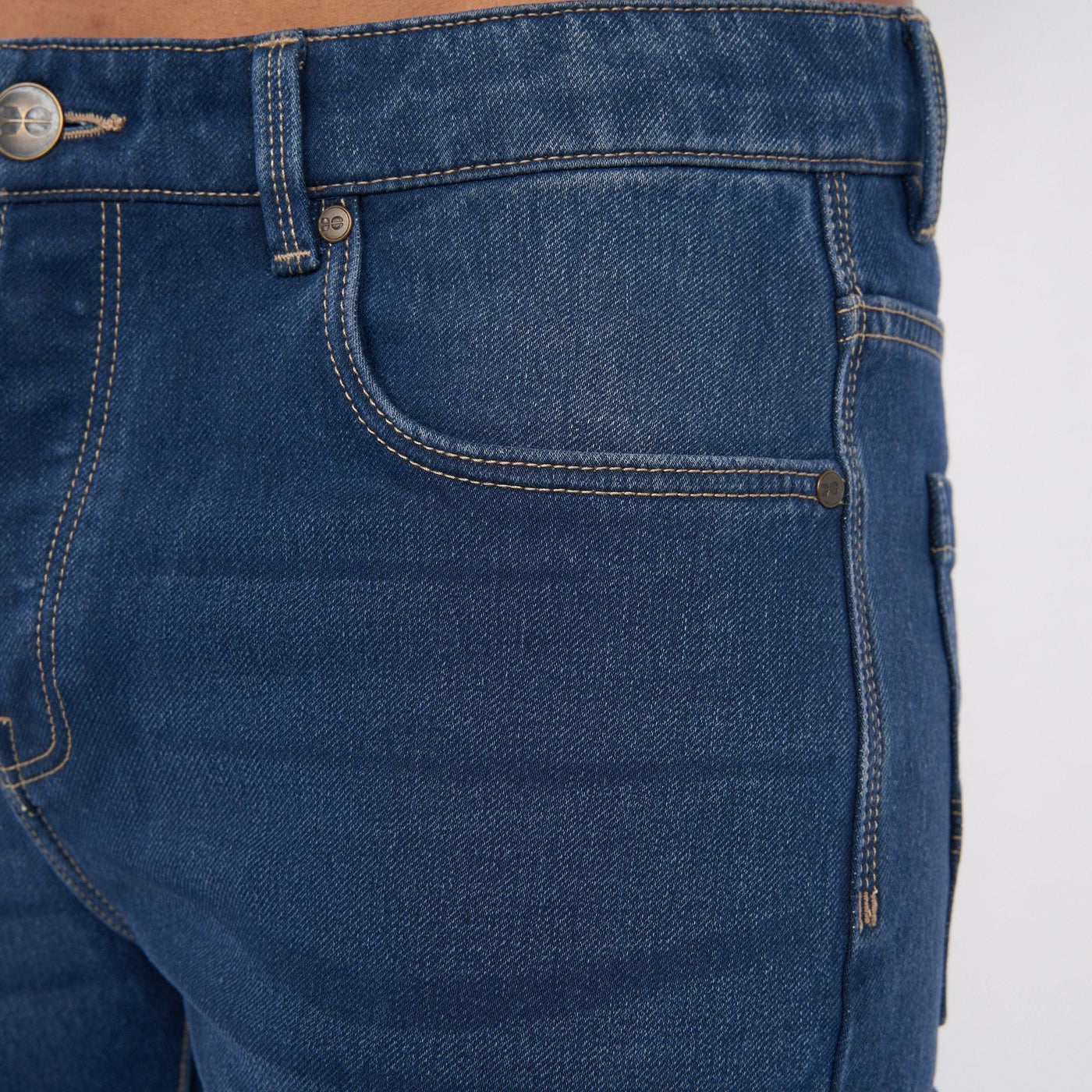 Crosshatch Mens Lampoons Slim Fit Jeans Stone Wash