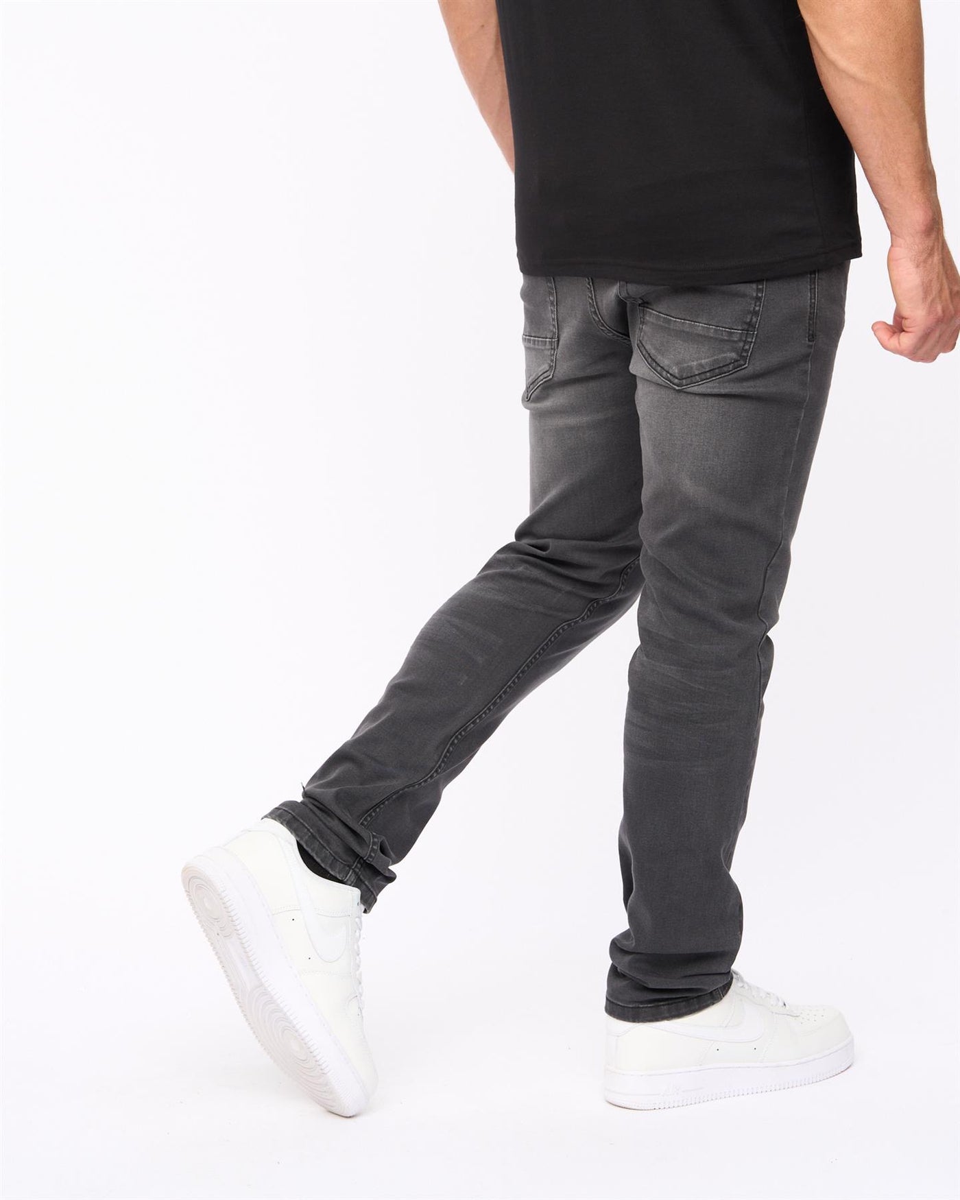 Crosshatch Mens Malcolm Slim Fit Jeans Dark Charcoal