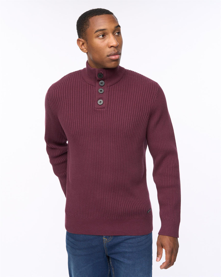 Mens Wellburys Chunky Knit Raisin