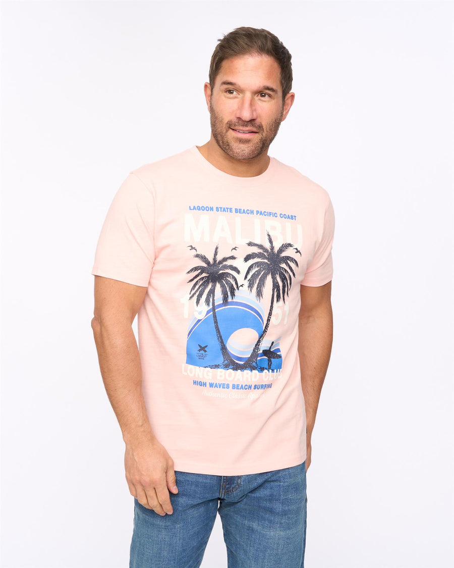 Mens Malwaves T-Shirt Pink