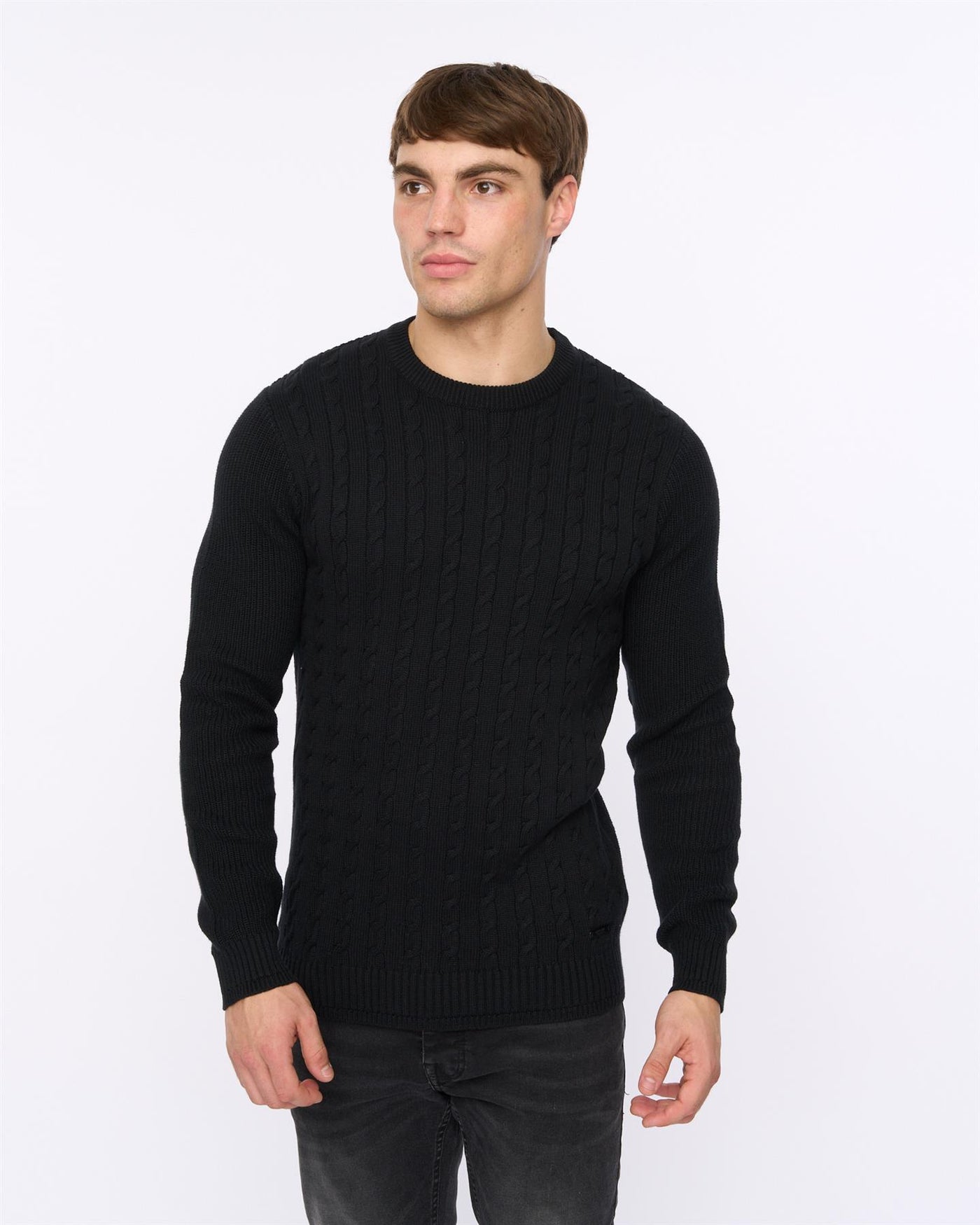 Mens Kabstars Cable Knit Black