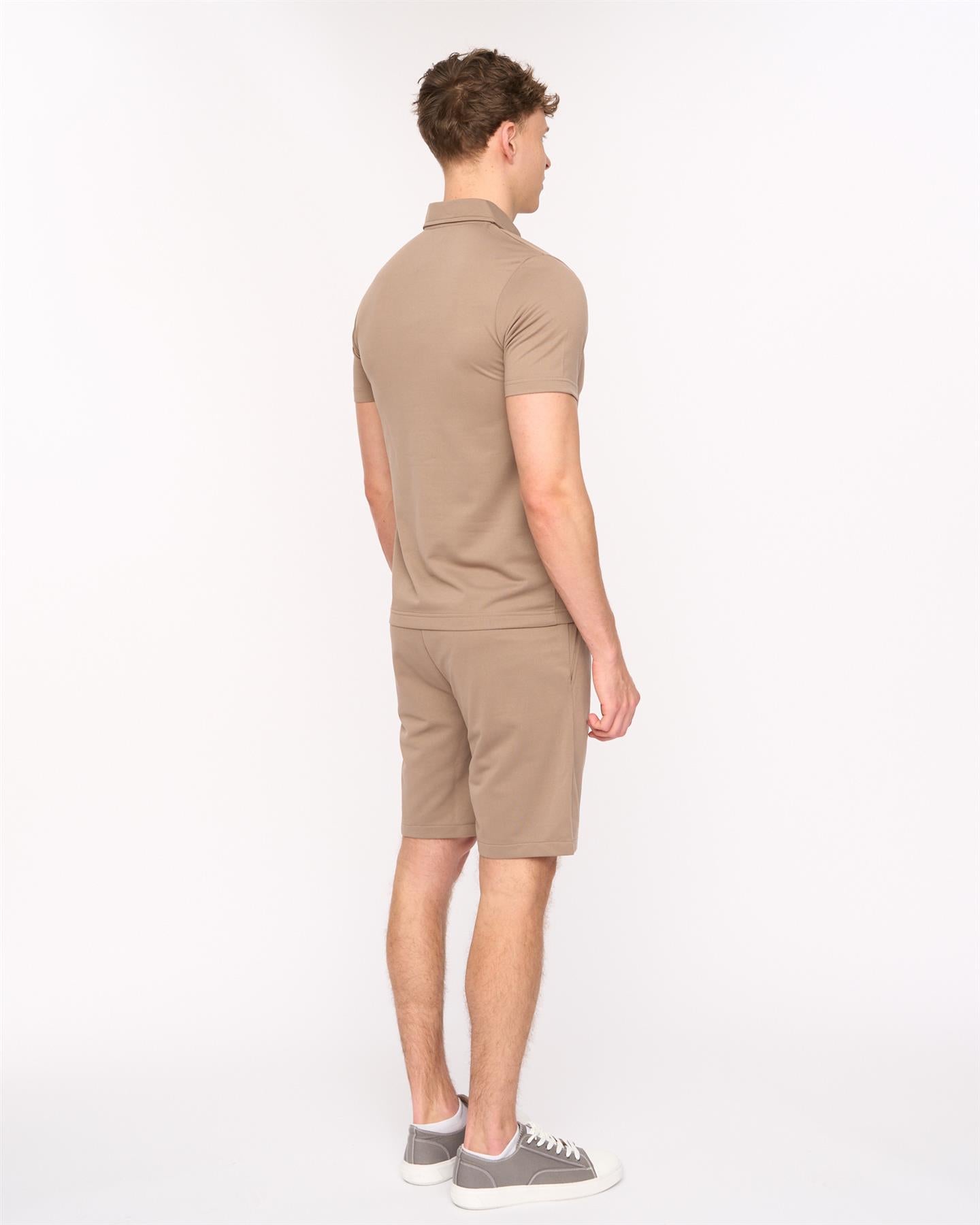 Mens Medford Polo & Shorts Set Taupe