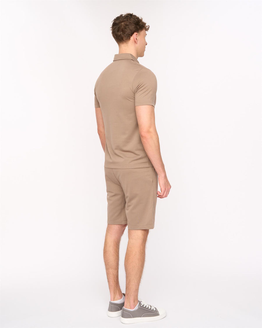 Mens Medford Polo & Shorts Set Taupe