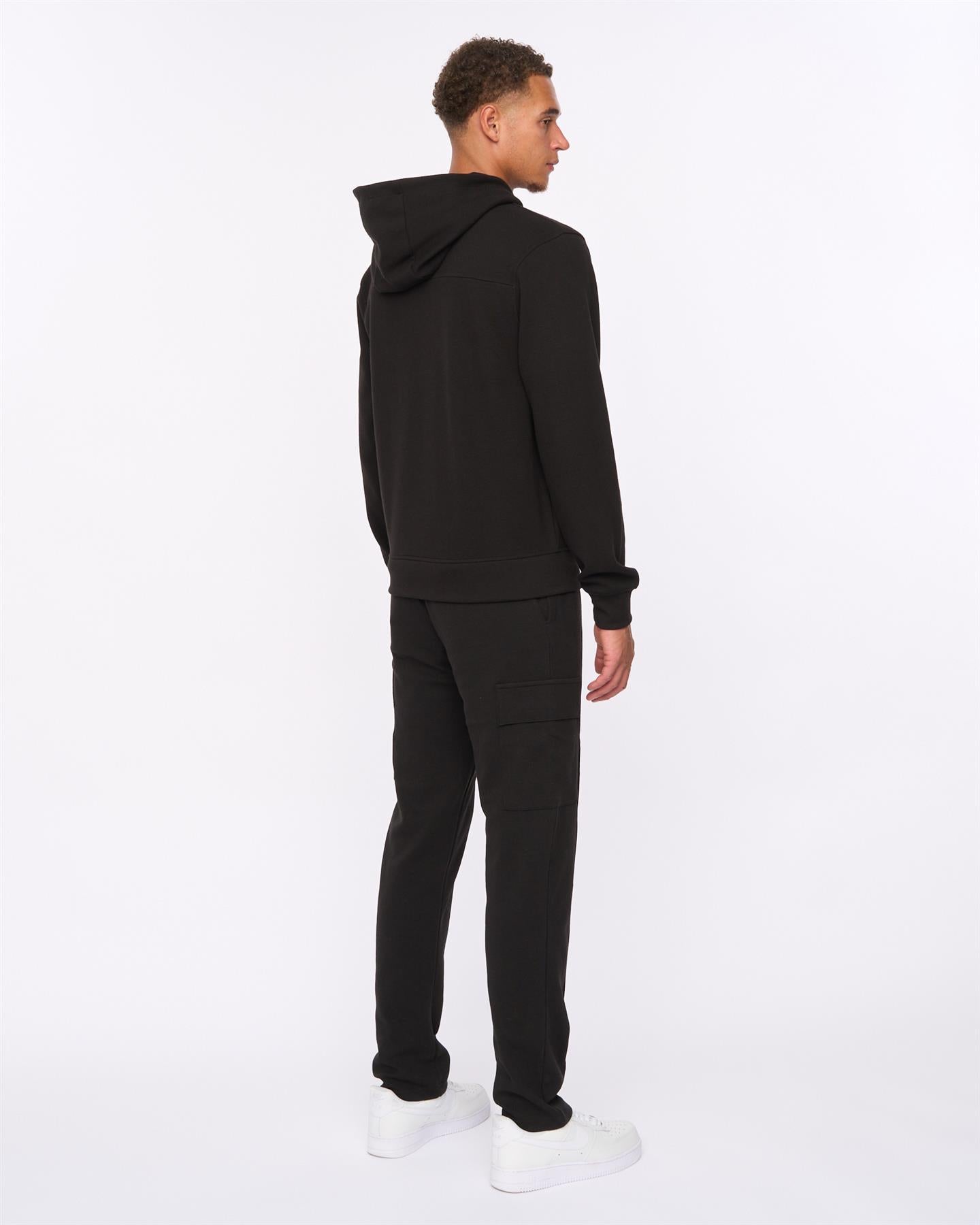 Mens Optimus Hoodie & Combat Joggers Set Black