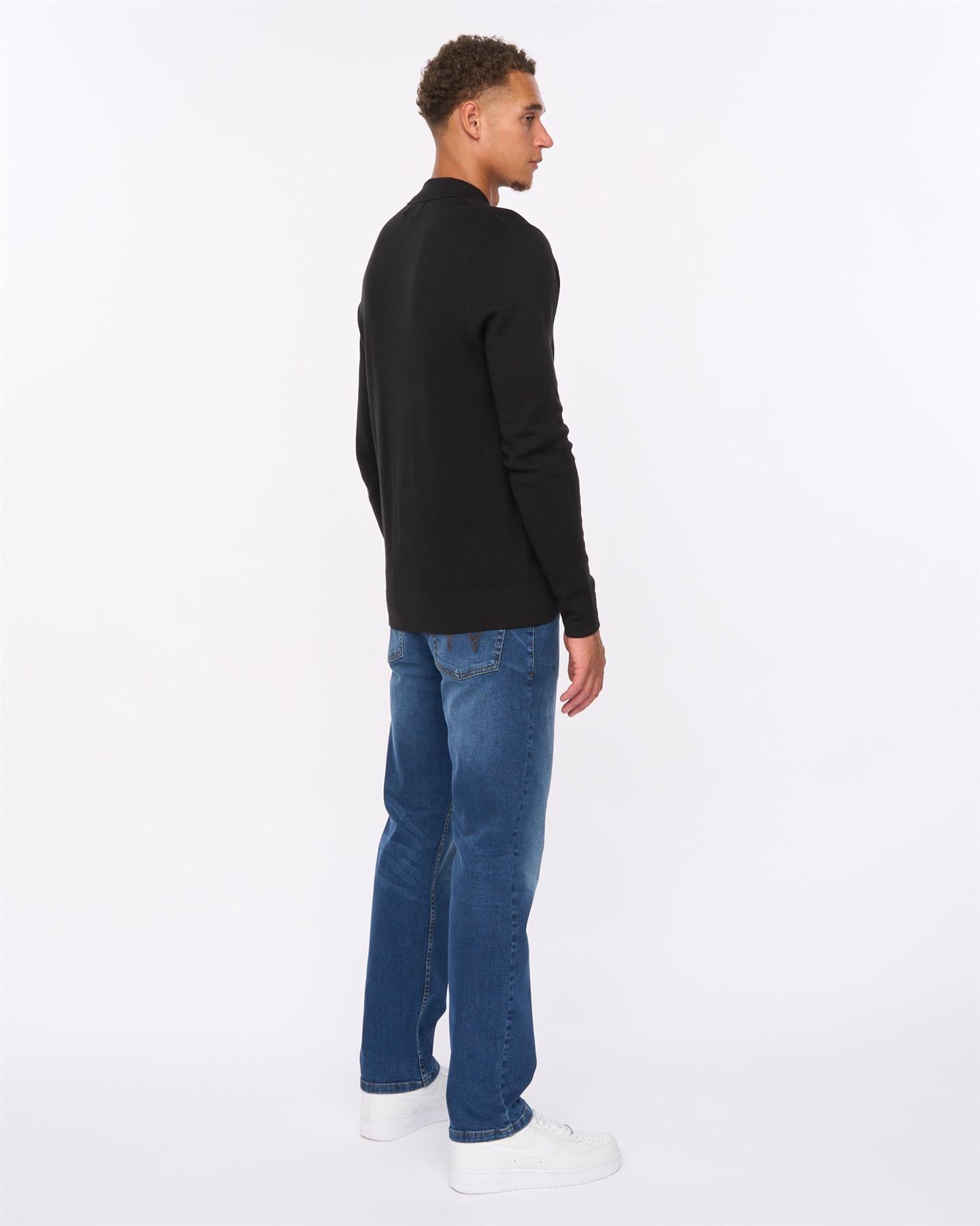 Mens Melfi Zip Thru Knit Black