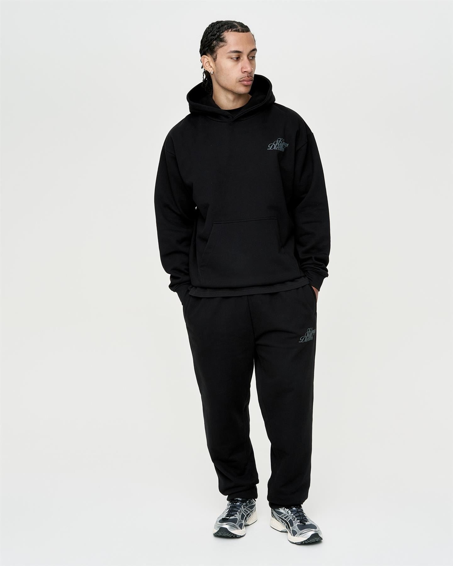 Mens Studio Scripted Hoodie Black