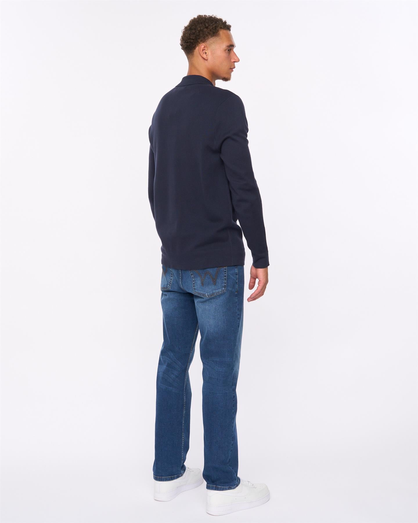 Mens Melfi Zip Thru Knit Navy