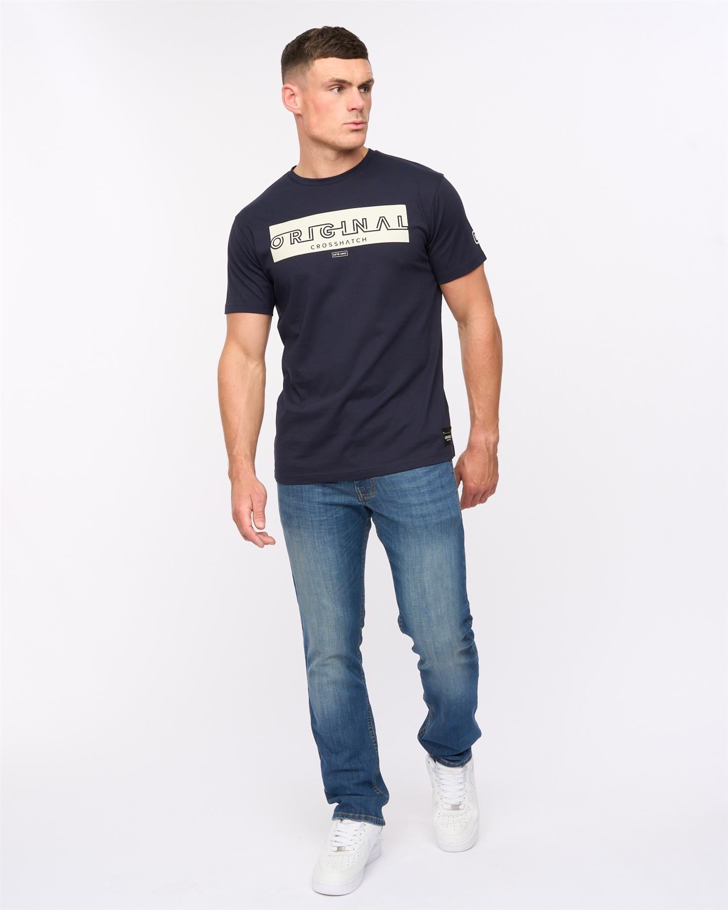 Mens Chas Straight Fit Jeans Mid Wash