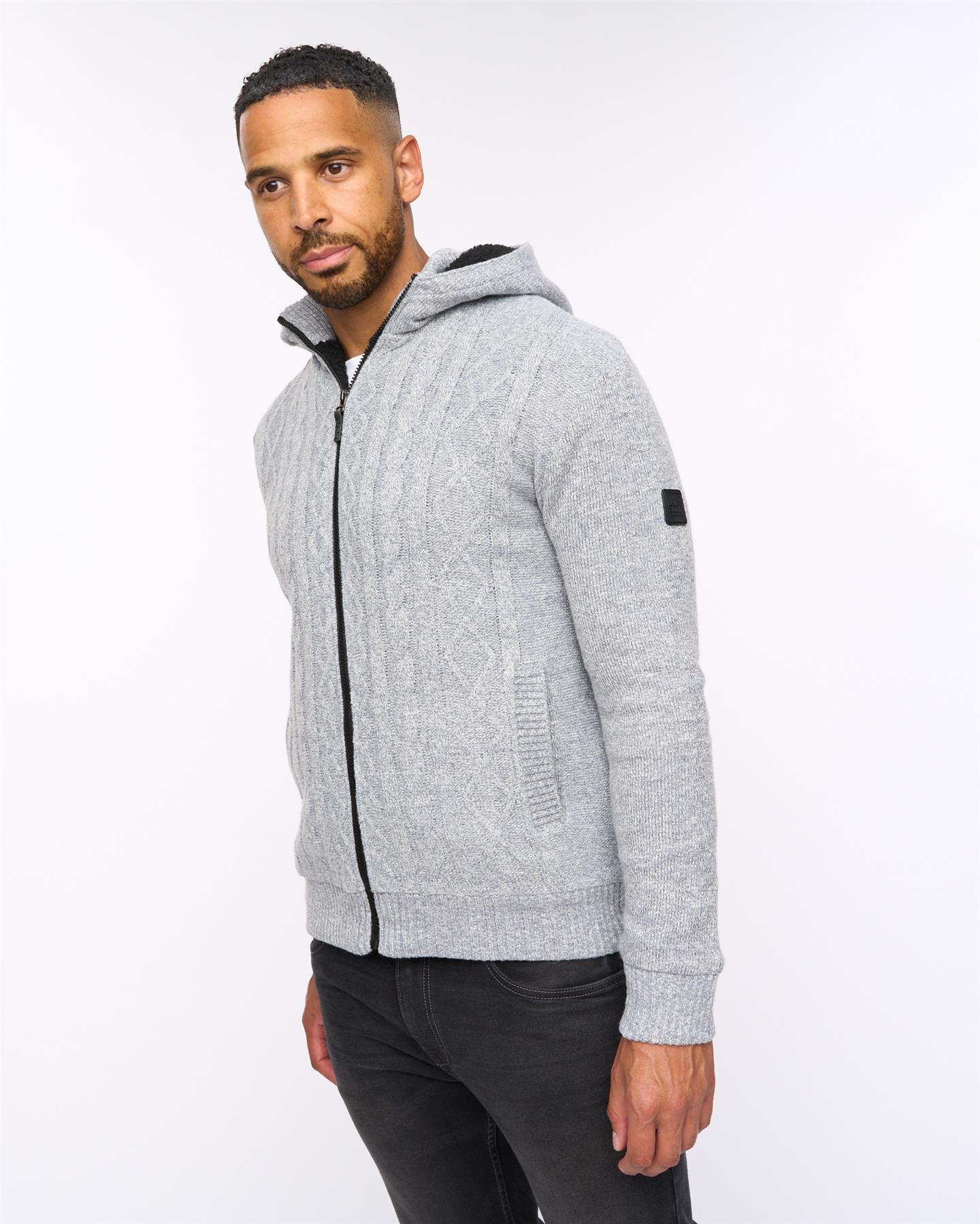 Mens Tonbridge Cardigan Light Grey Marl