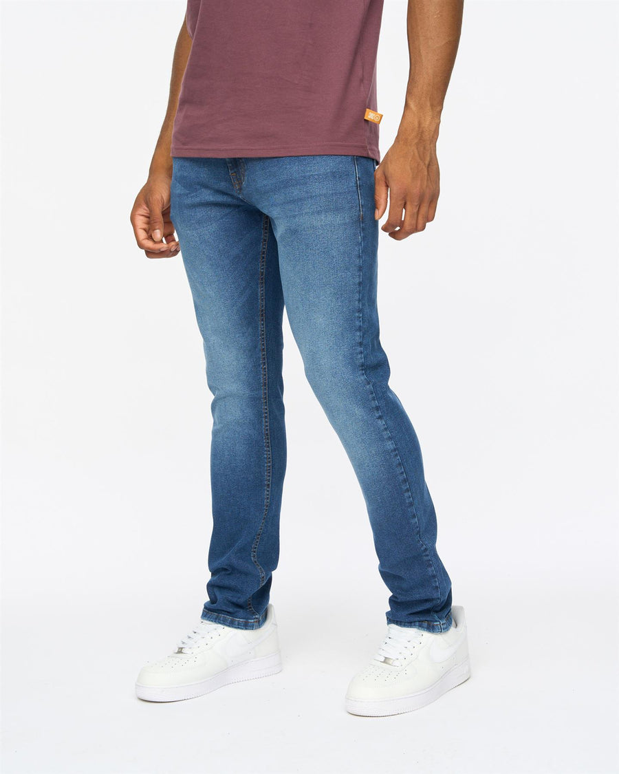 Mens Overburg Tapered Jeans Mid Wash