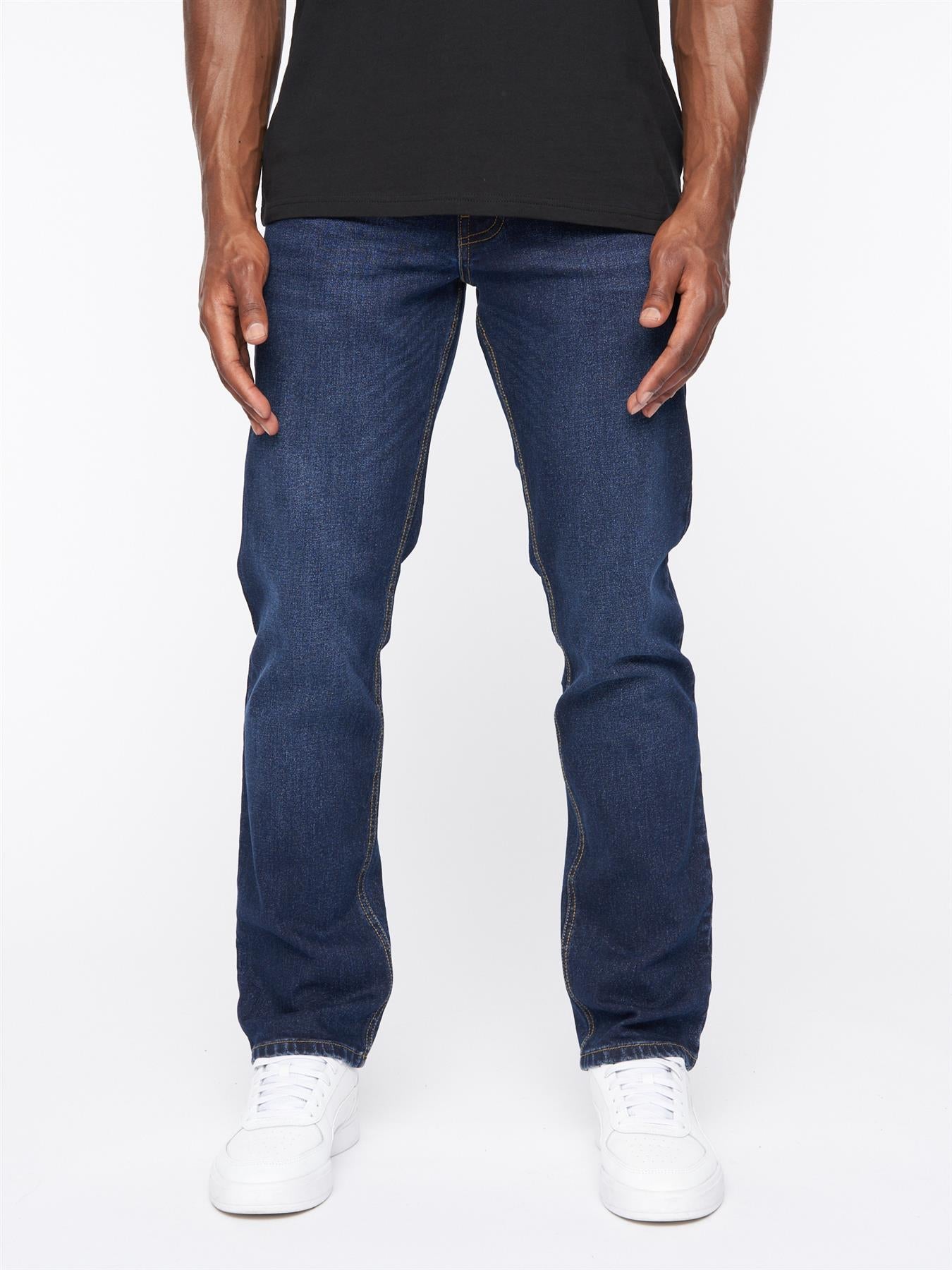 Mens Chas Straight Fit Jeans Dark Wash