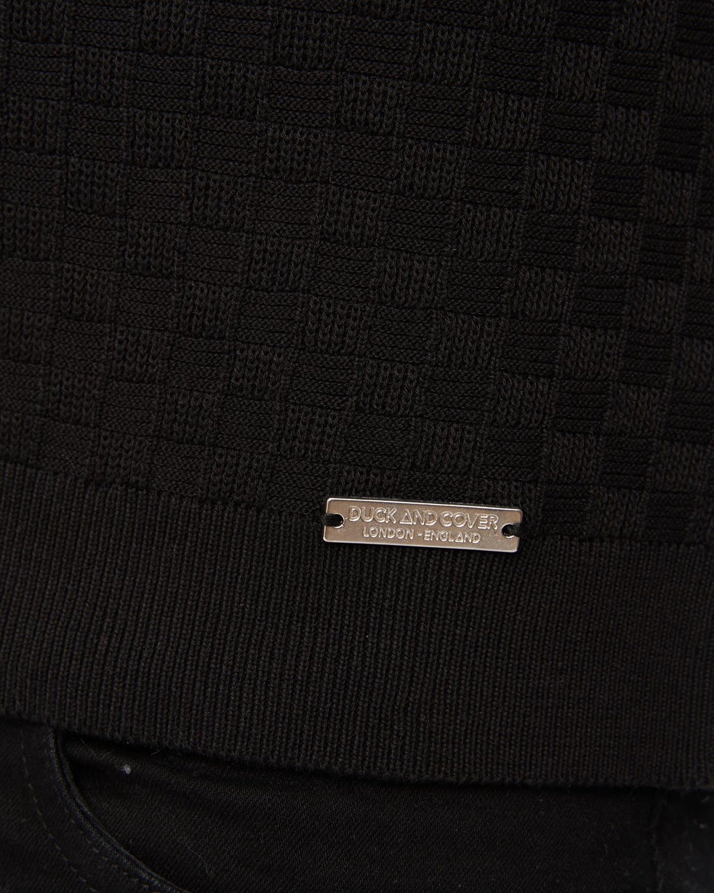 Mens Danvers Zip Knit Polo Black