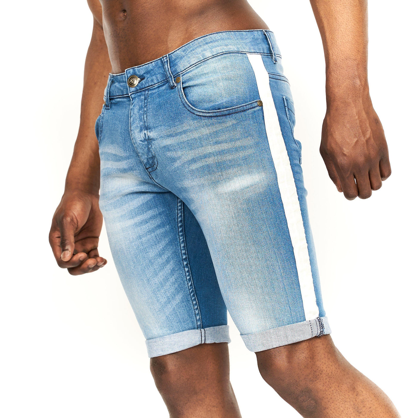 Crosshatch Mens Playmore Denim Shorts Light Wash