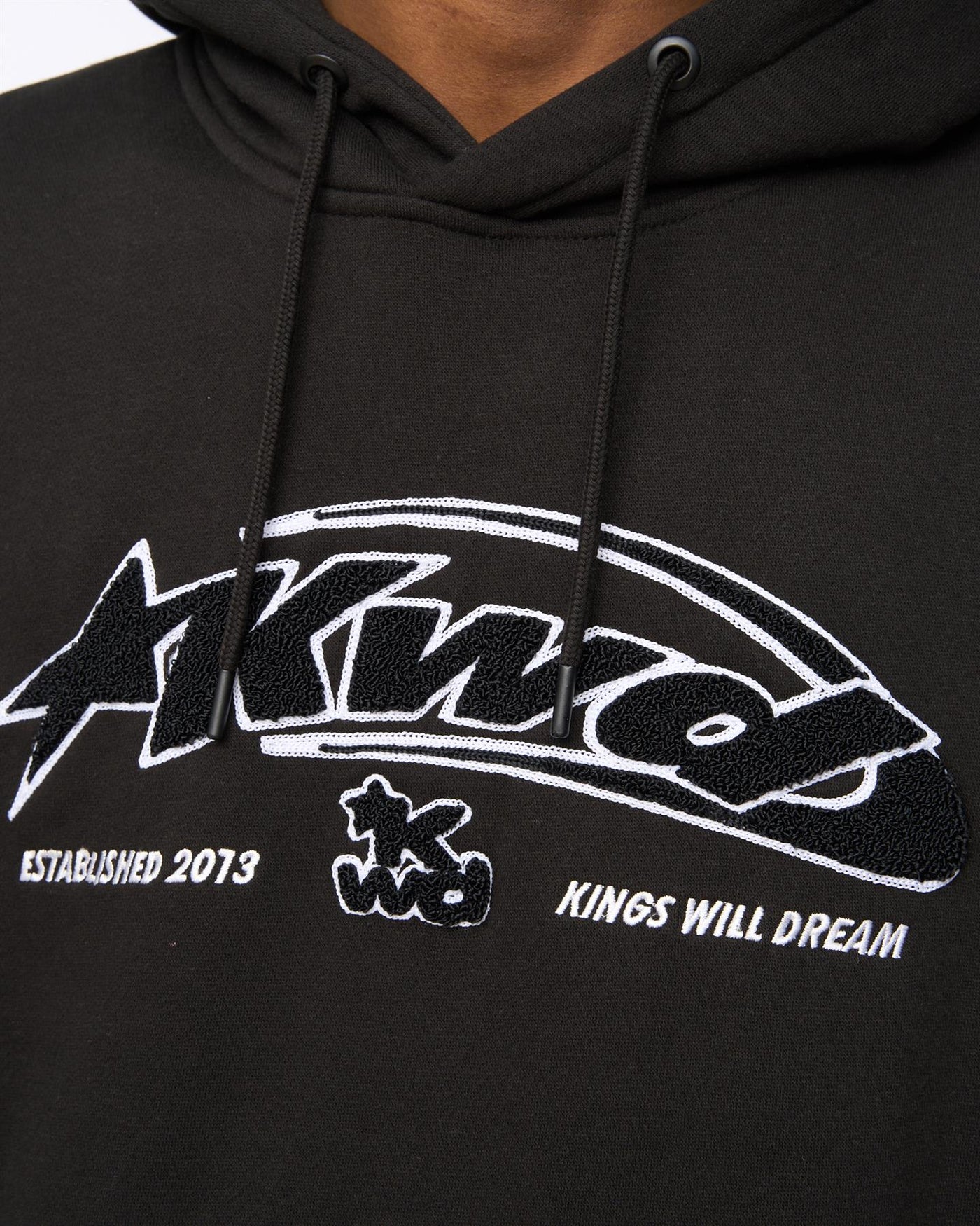 Mens Dashed Hoodie Black