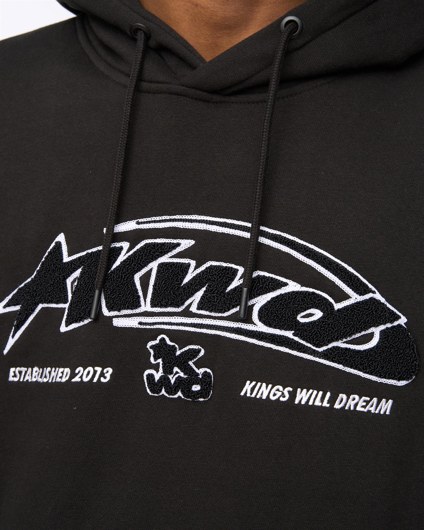 Mens Dashed Hoodie Black