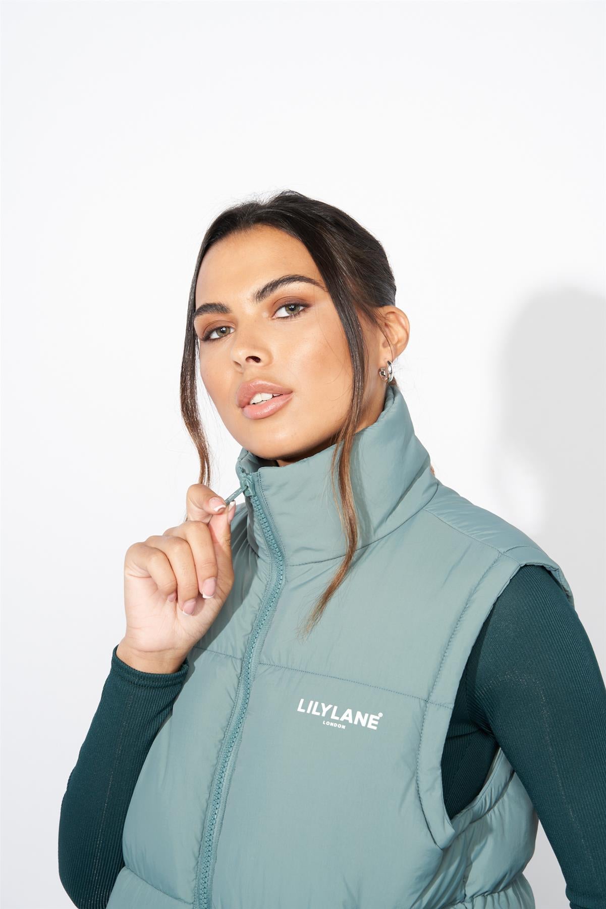 Ladies Lily Lane Jimena Crop Gilet Sage