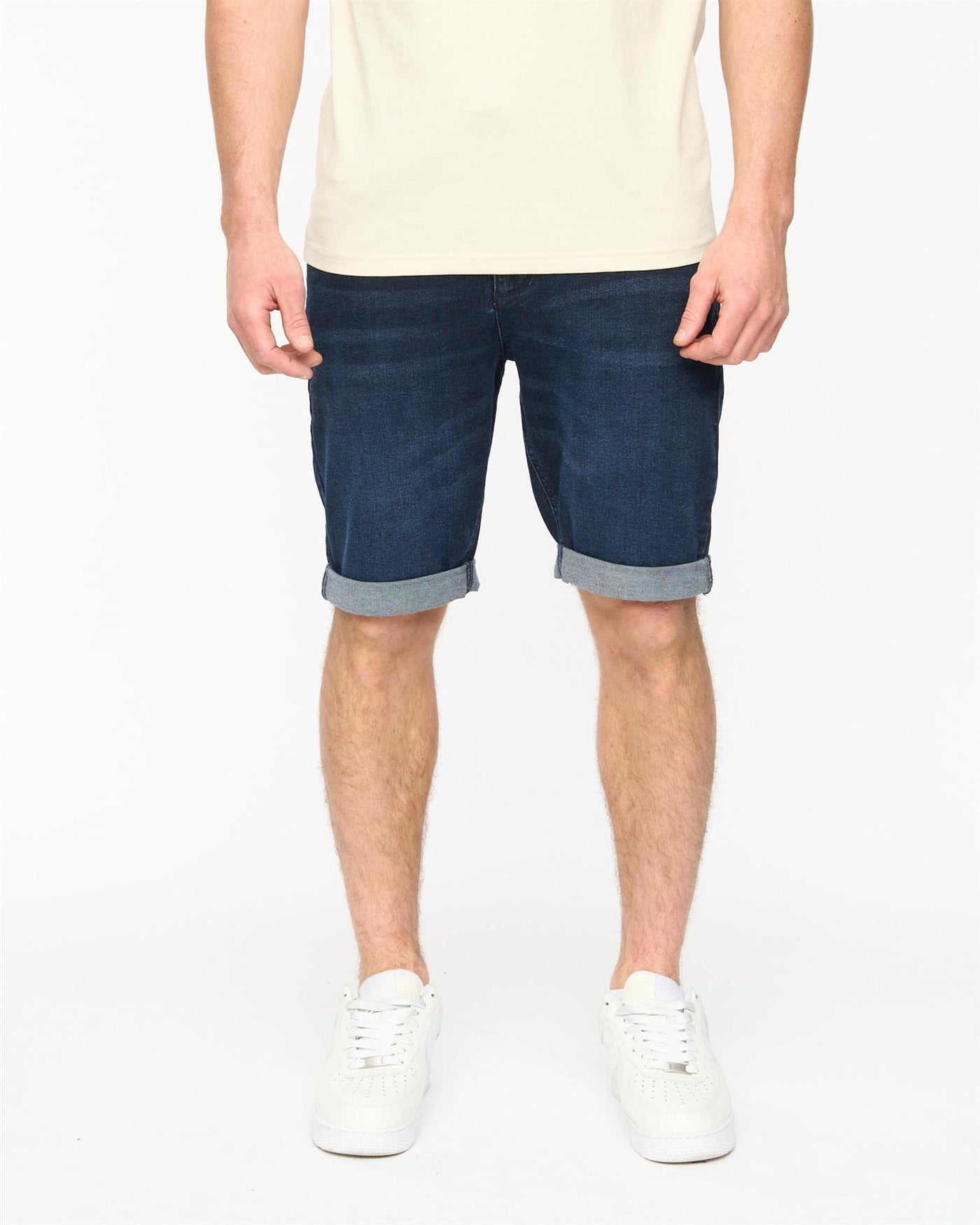 Mens Youlgreeve Belted Denim Shorts Dark Wash