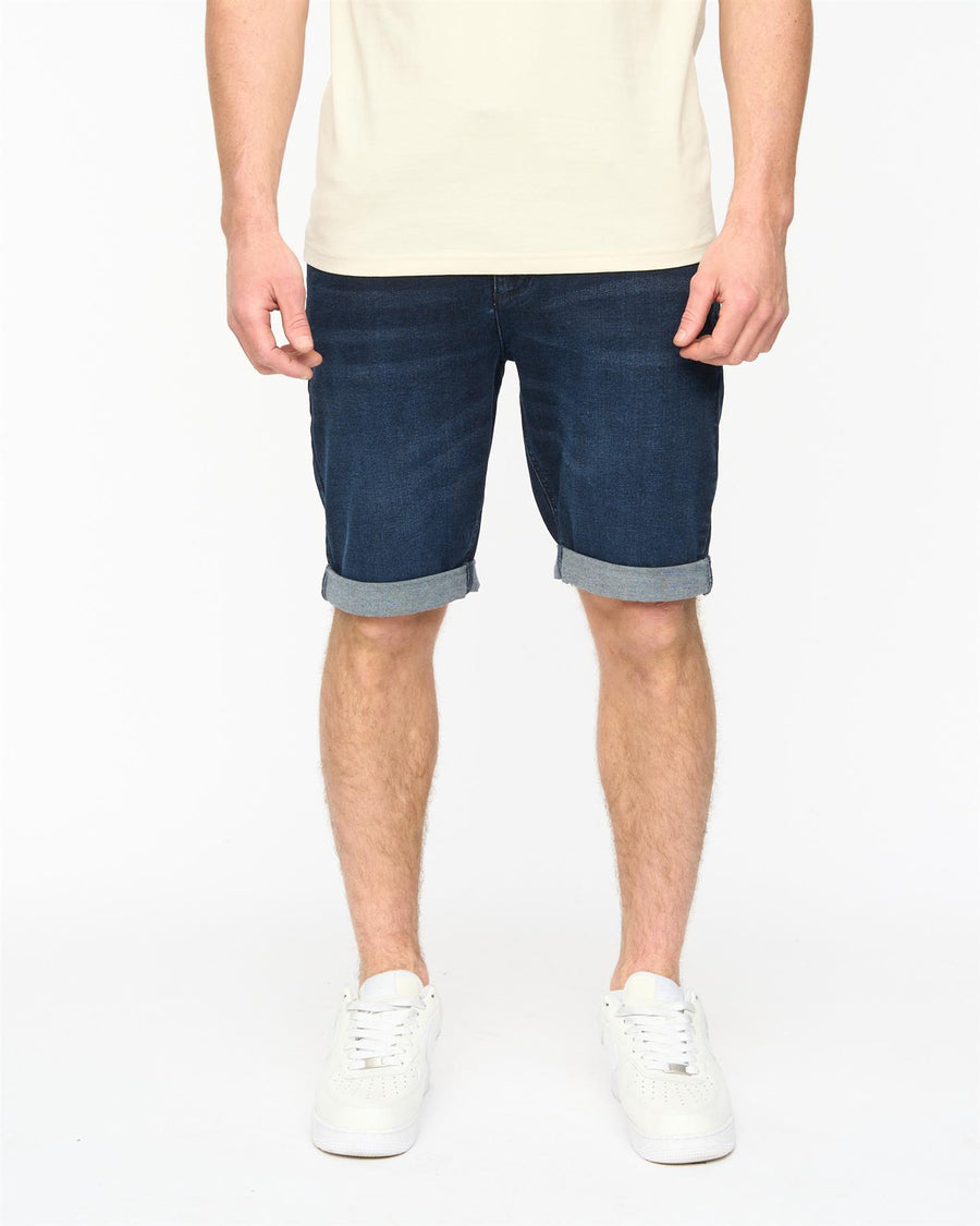 Mens Youlgreeve Belted Denim Shorts Dark Wash