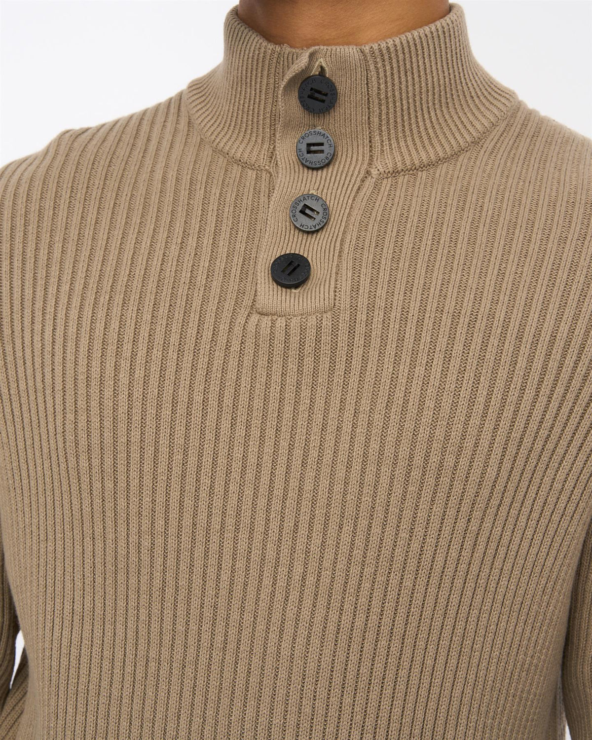 Mens Wellburys Chunky Knit Taupe