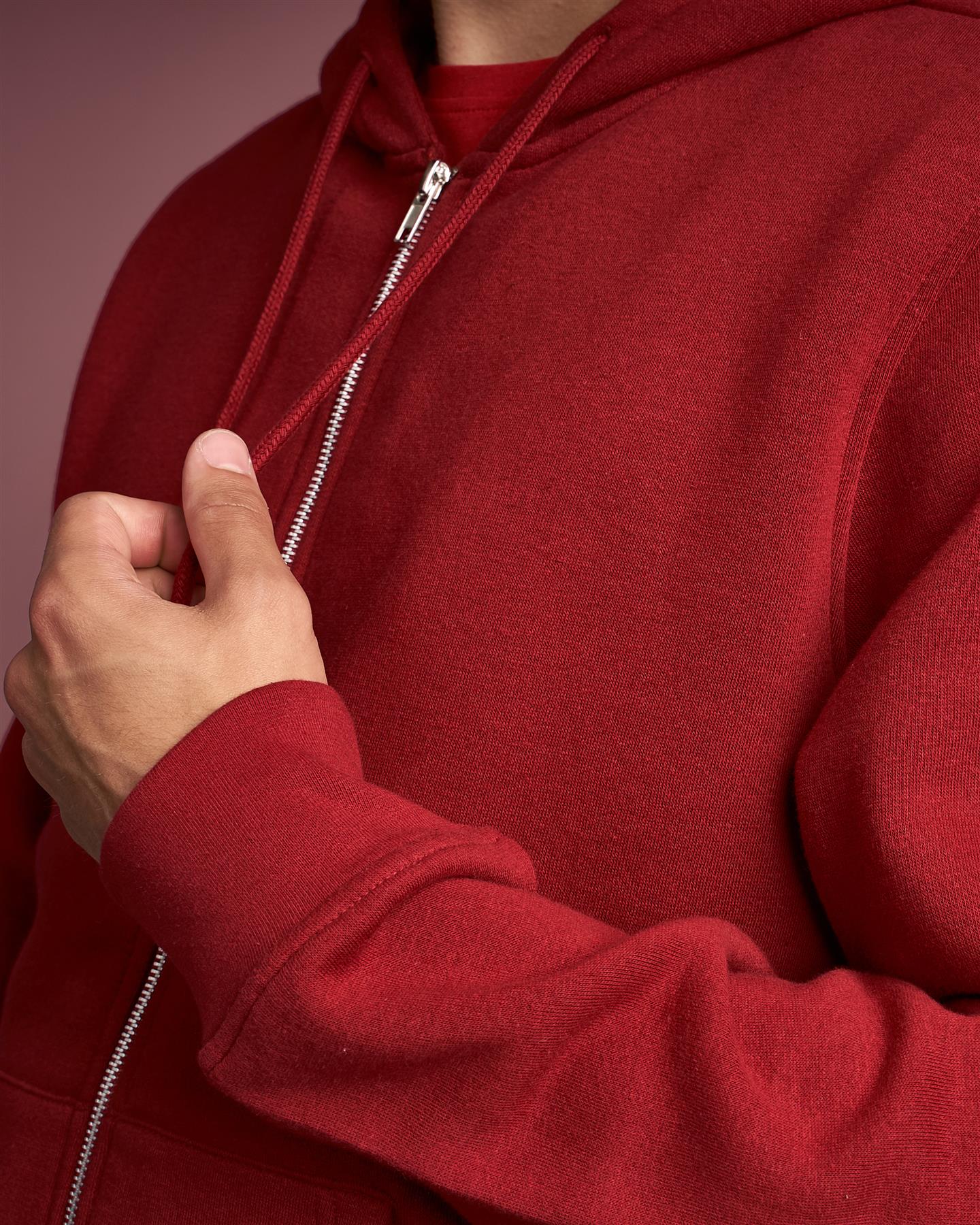 Garret Zip Thru Hoodie Red