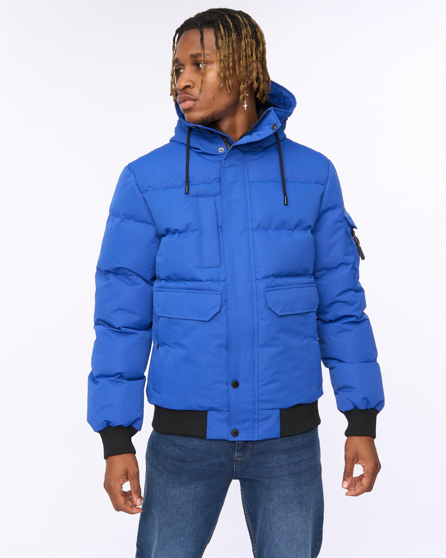 Mens Wakaday Bomber Jacket Blue