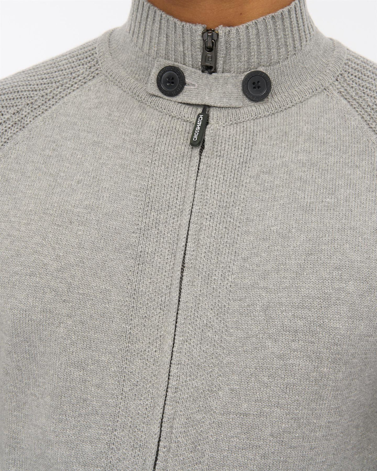 Mens Birchin Zip Thru Knit Grey