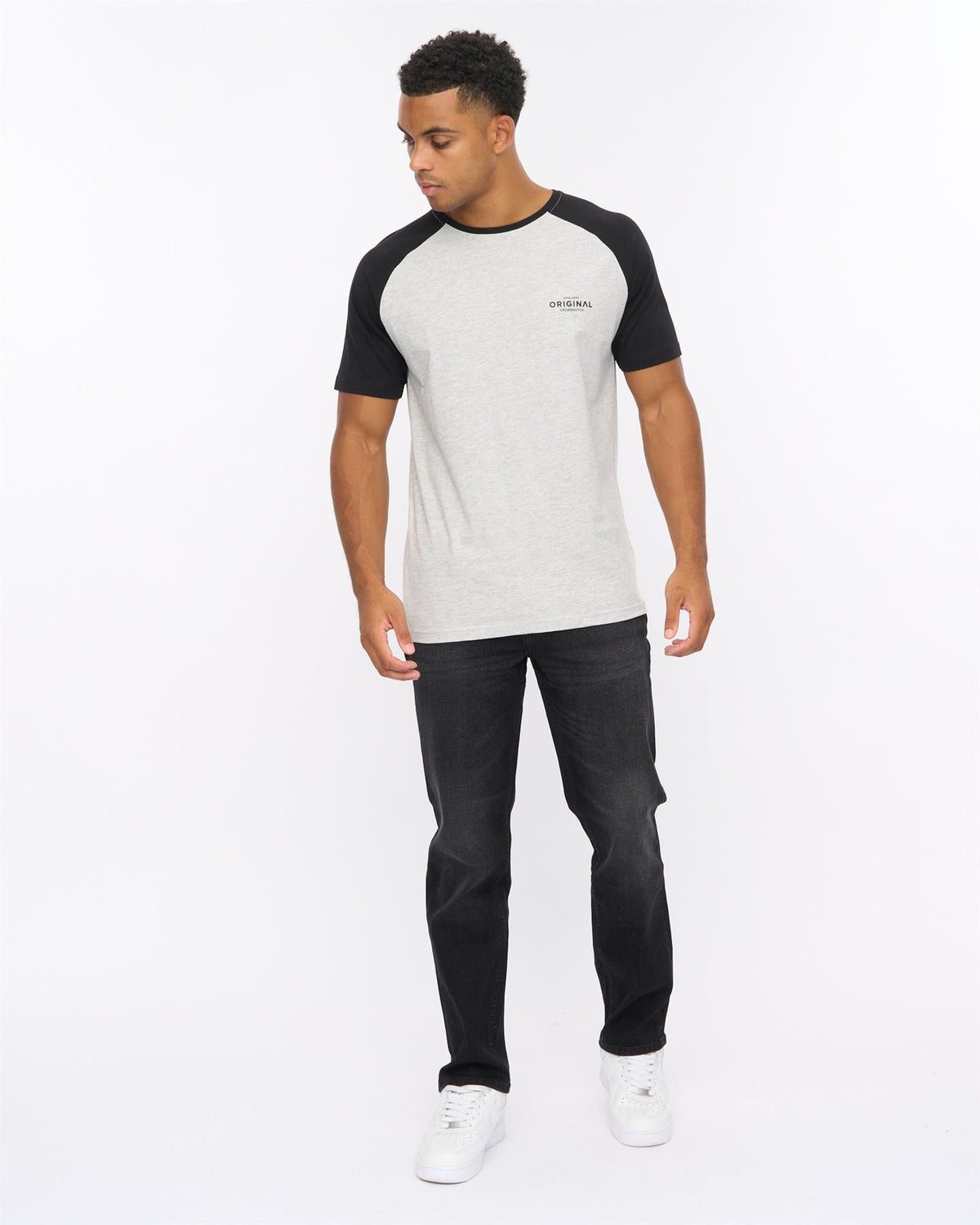 Mens Meza T-Shirt Grey Marl/Black